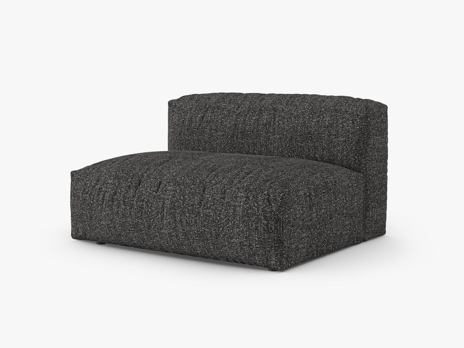 Micadoni Eckmodul mit Armlehne Martina 1-Sitzer Groß 90cm Sitztiefe Links Boucle Monet Anthrazit