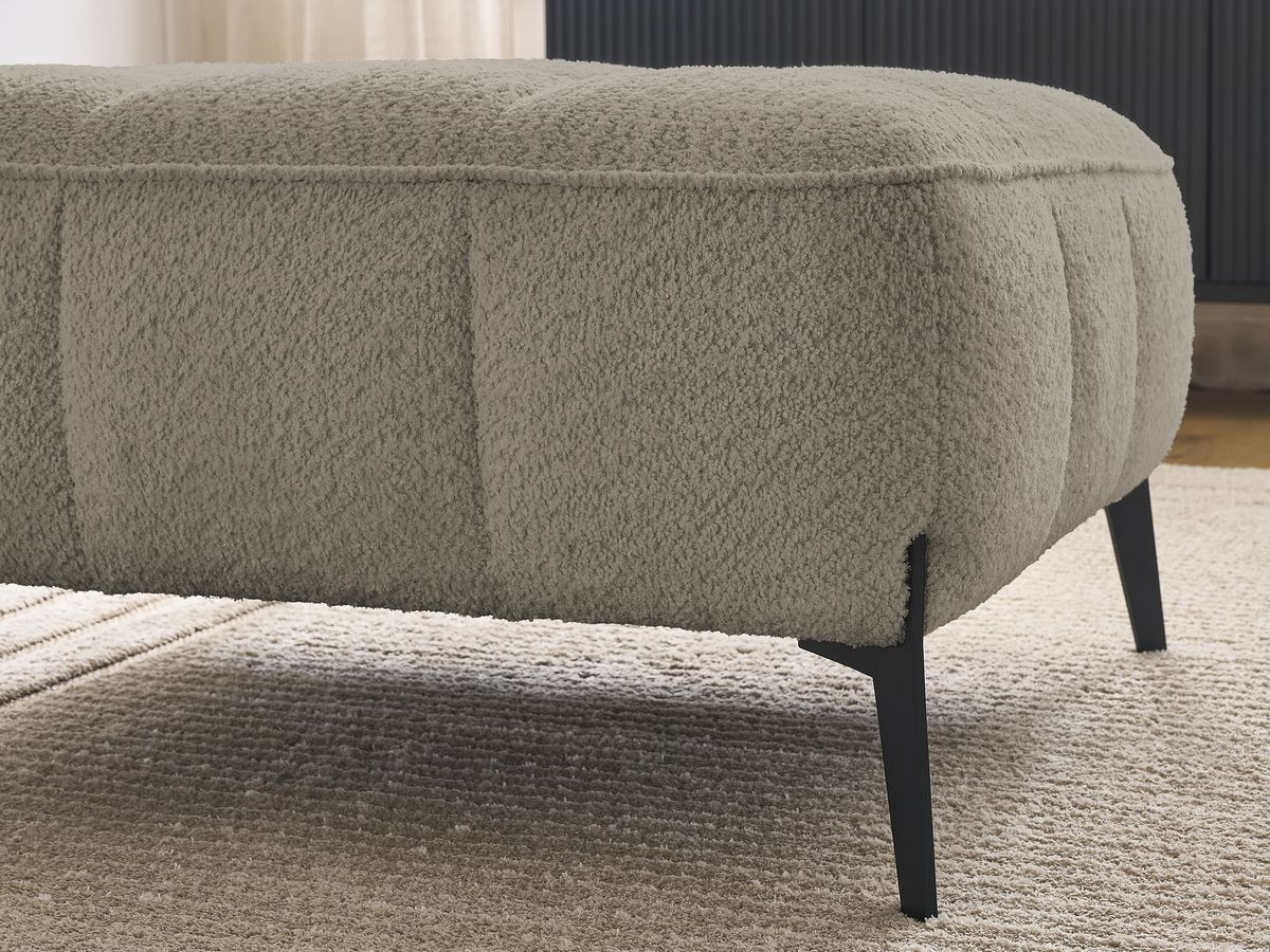 Bobochic Anis Pouf Bouclé-Stoff Taupe
