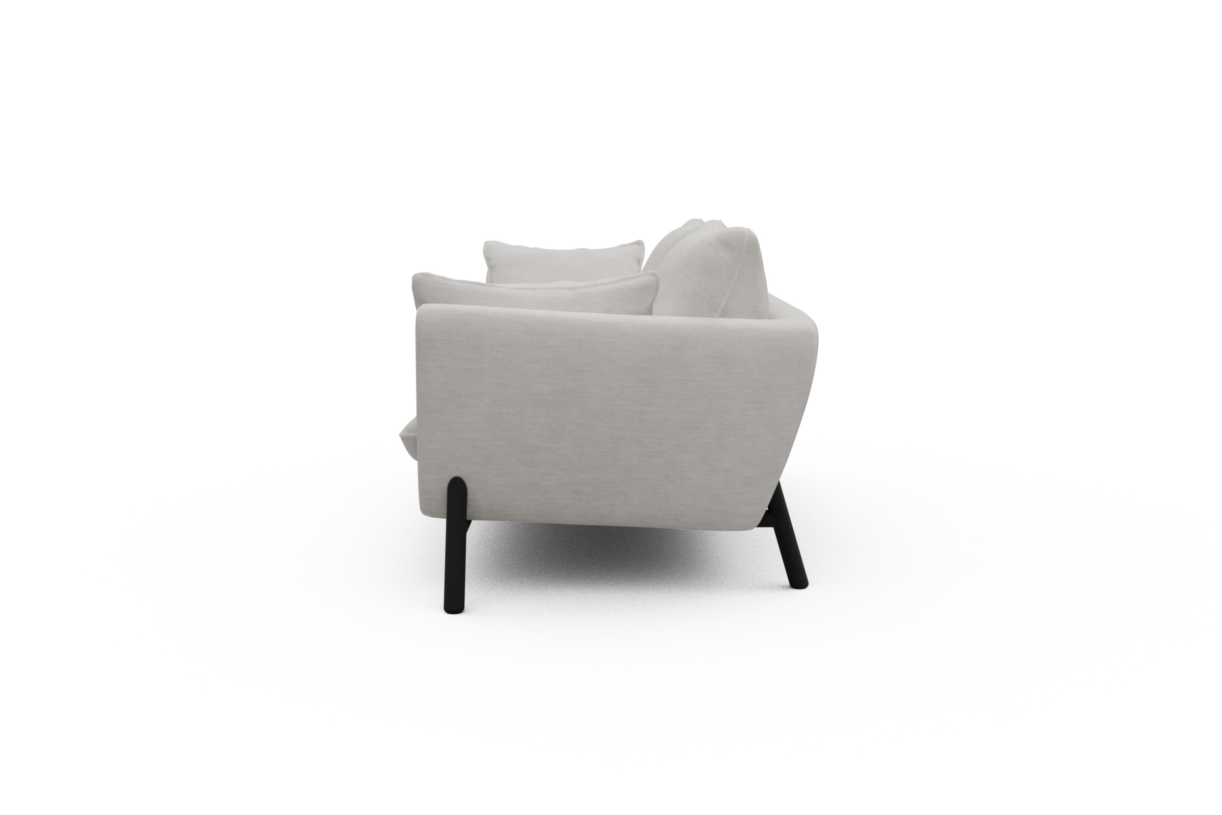 Sofa Emil 2-Sitzer Beinfarbe Eiche Schwarz Vivus-Dusty-Off-White