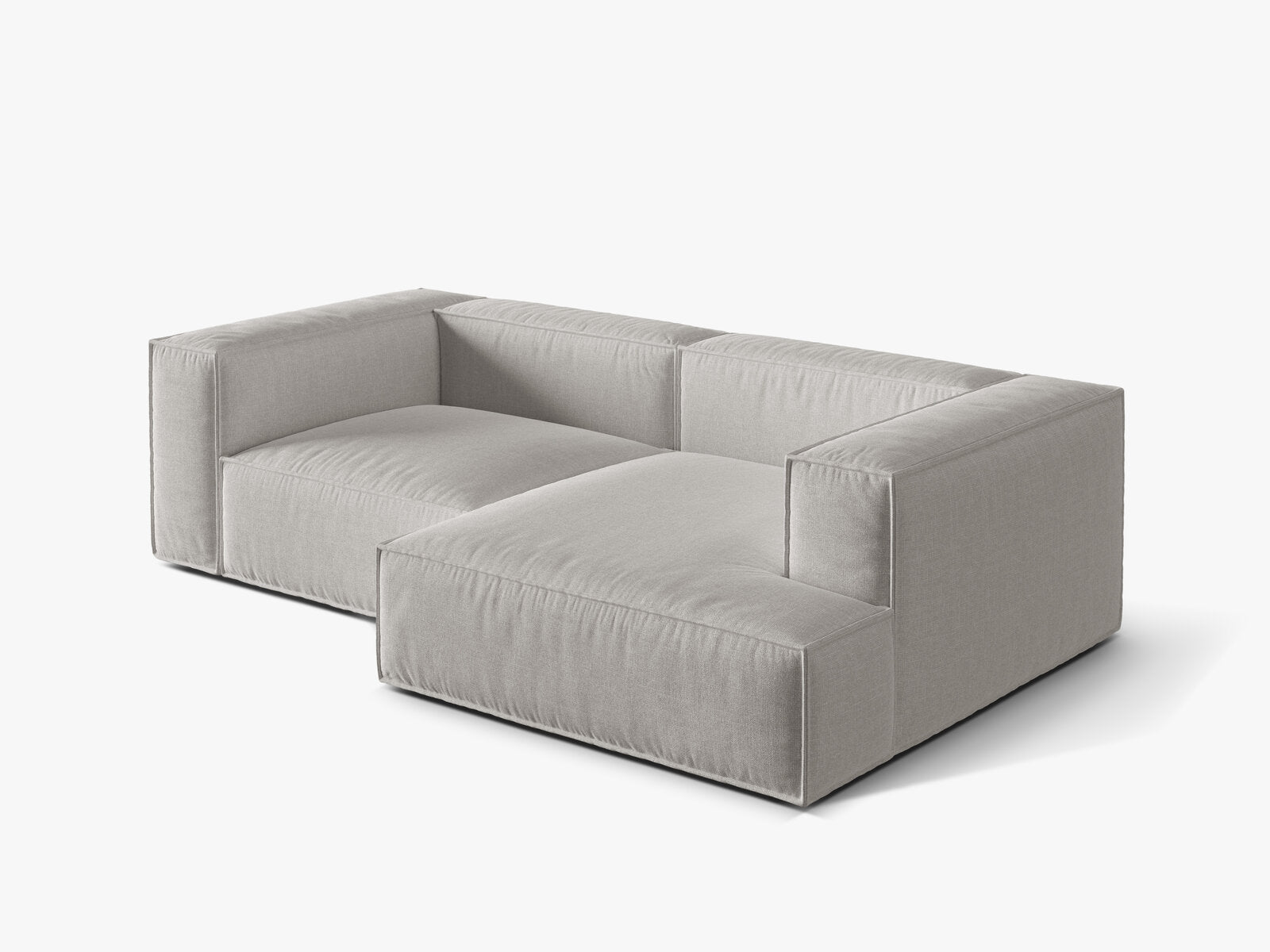 Micadoni Ecksofa Nuria 3-Sitzer Rechts Strukturierter Stoff Hellgrau