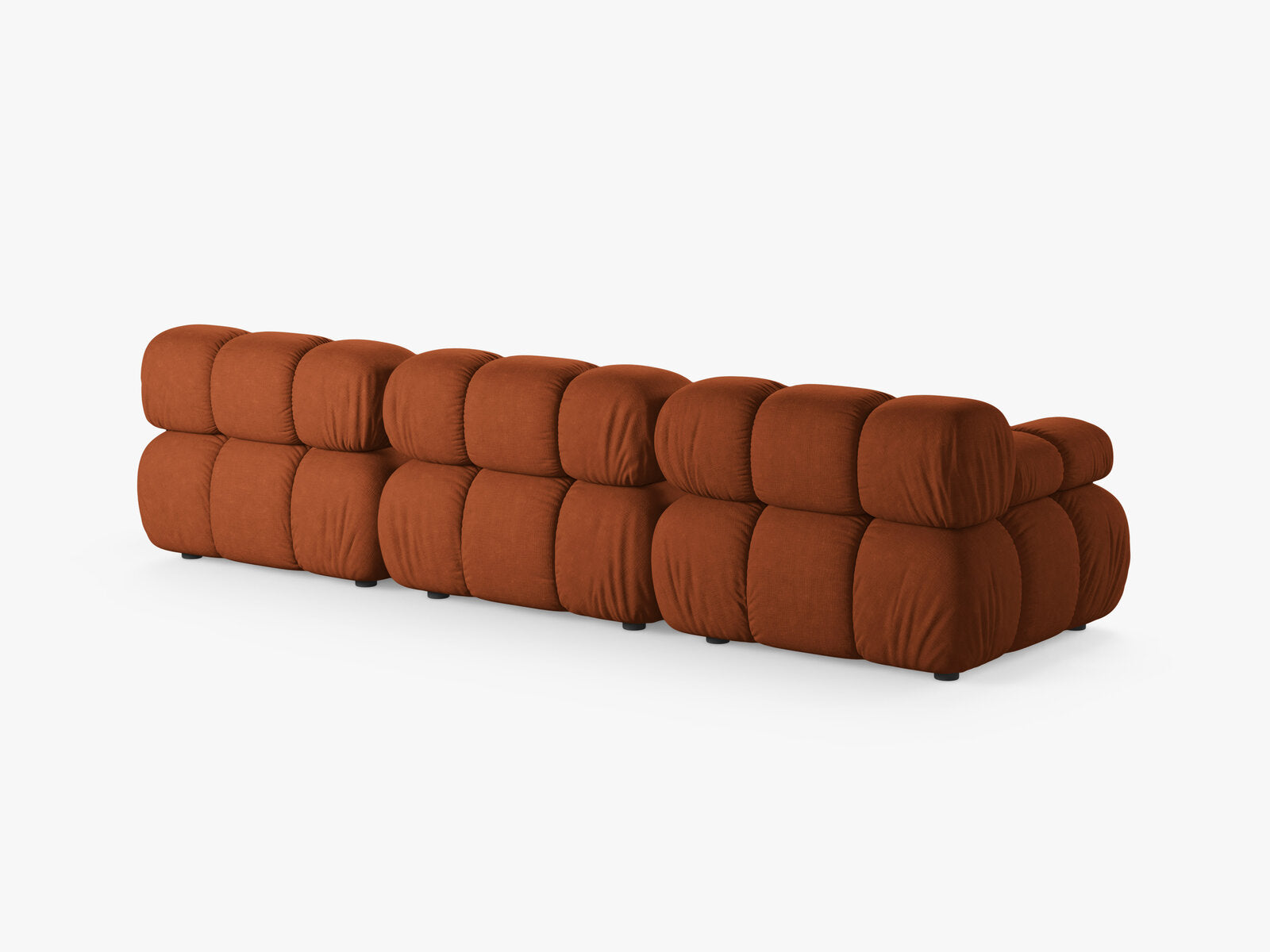 Micadoni Modulares Sofa Bellis 3-Sitzer Strukturierter Stoff Liberty Ziegel