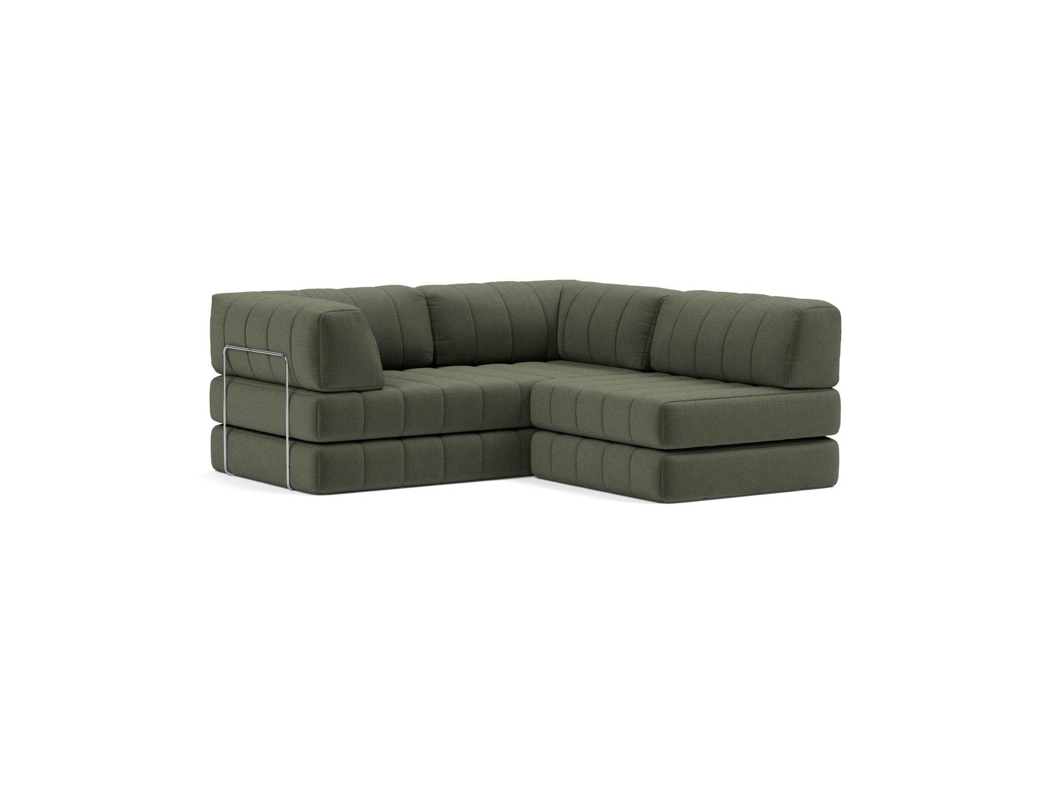Schlafsofa CozyPad Grand mit Armlehnen Chenille Esina 413-Olive-Green
