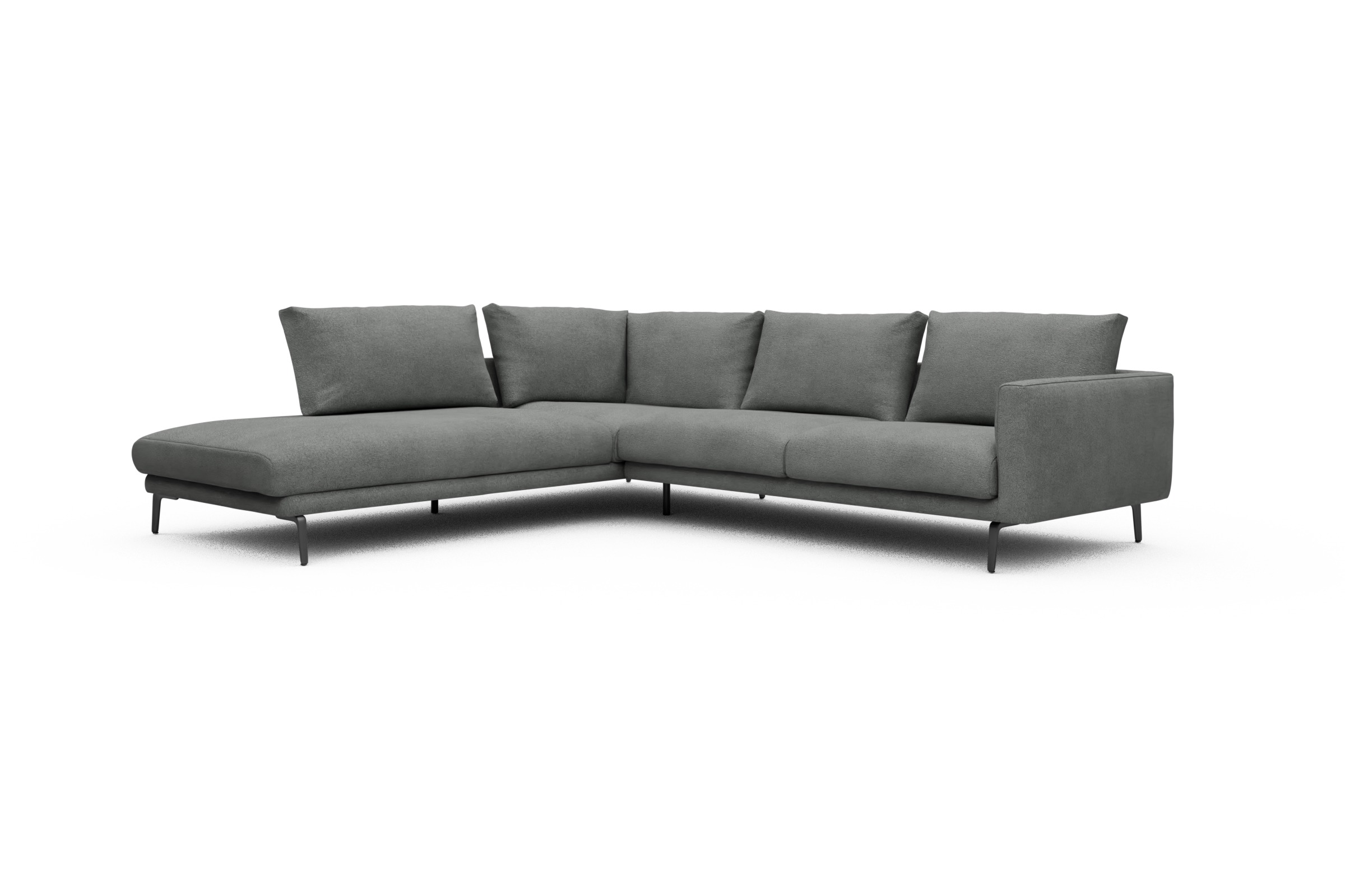 Ecksofa Karl Relax-Ecke links mit 2,5-Sitzer Boucle-Ash-Grey