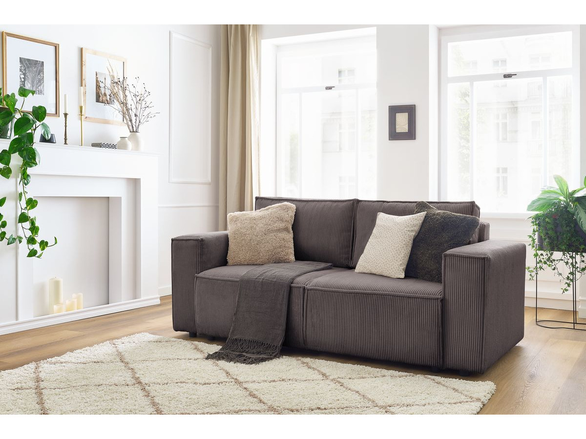 Bobochic Nihad Sofa 2-Sitzer Cordsamt Taupe