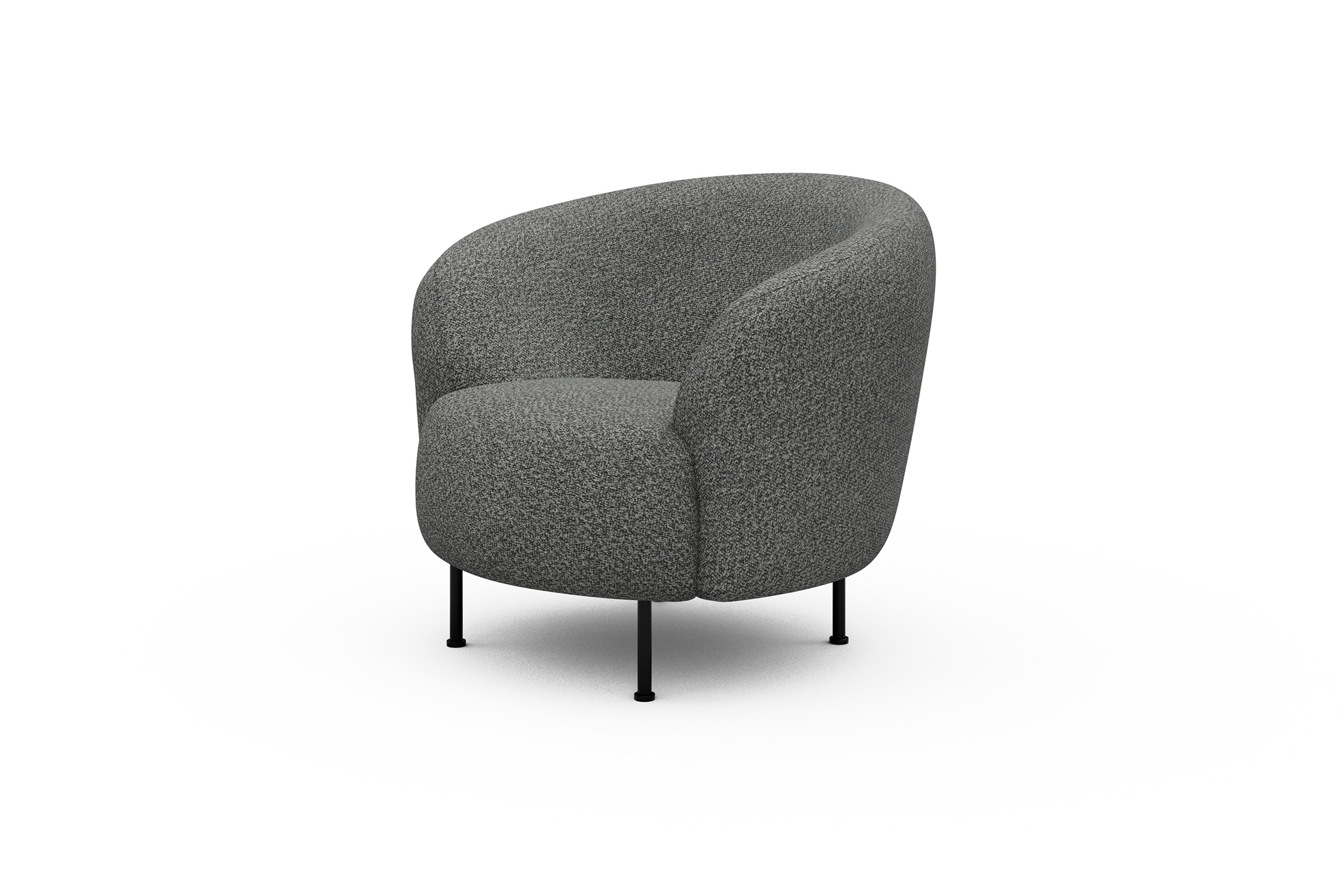 Sessel Ronda Metallbeine Schwarz Vanora-Warm-Grey