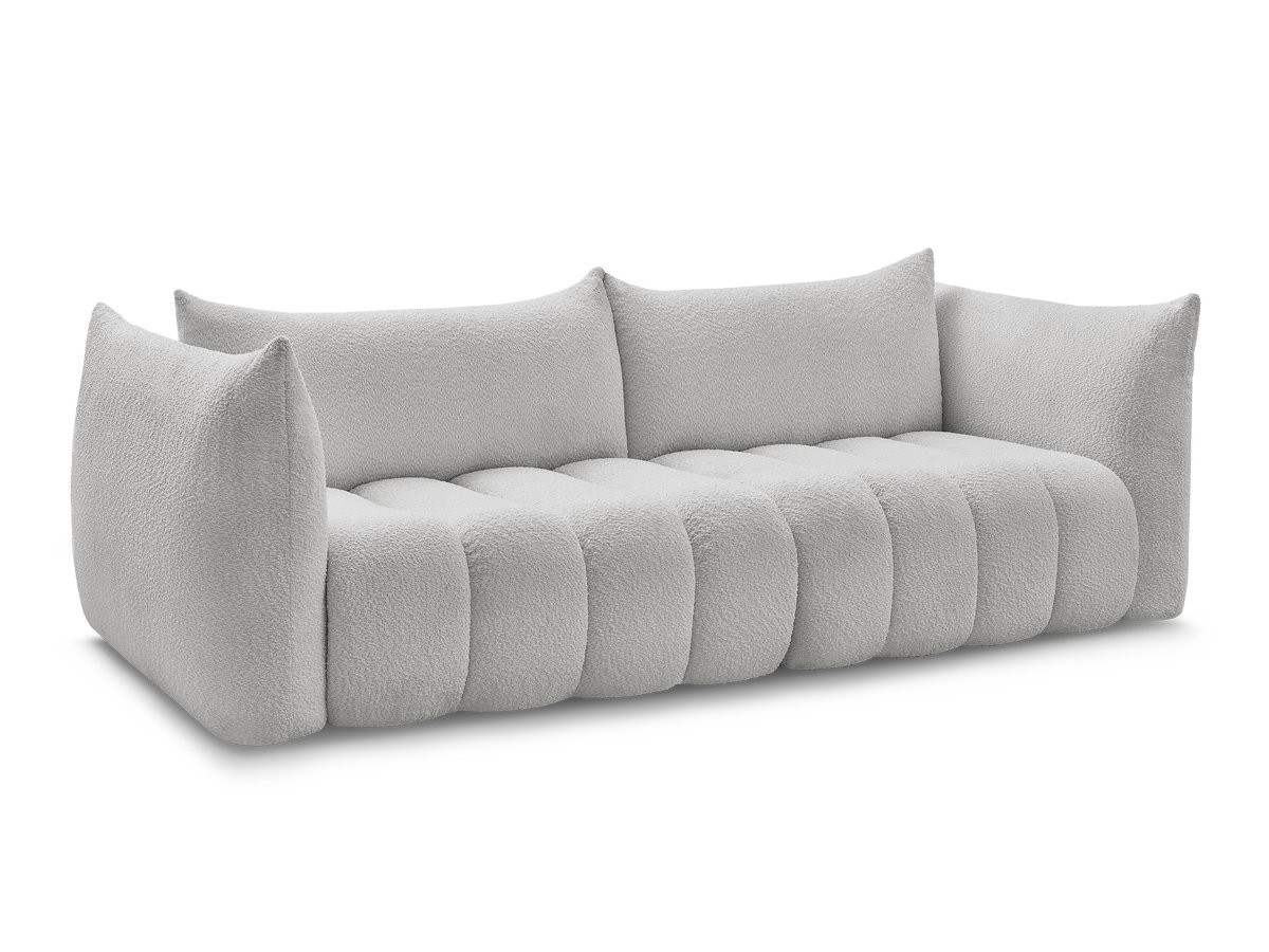 Bobochic Azra Sofa 4-Sitzer Bouclé-Stoff Hellgrau