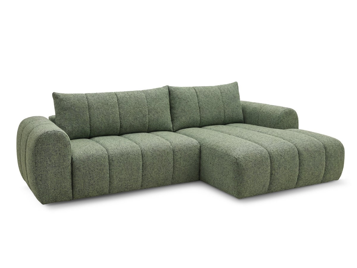 Bobochic Nesty Ecksofa 272 cm Melange-Stoff Hellgrün Ecke rechts