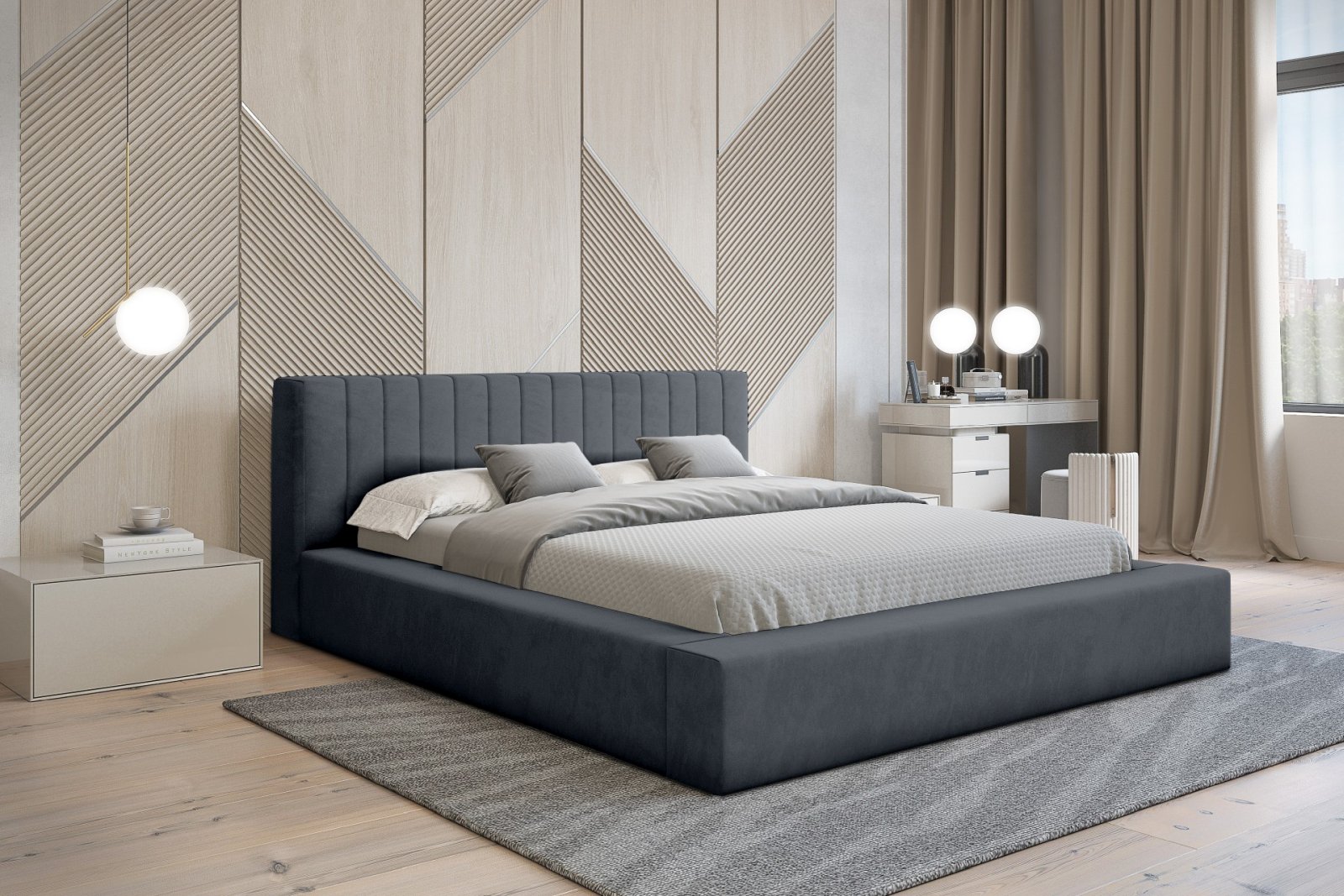 Polsterbett Carno Chenille 140x200 mit Holzrahmen Ditra-New 11