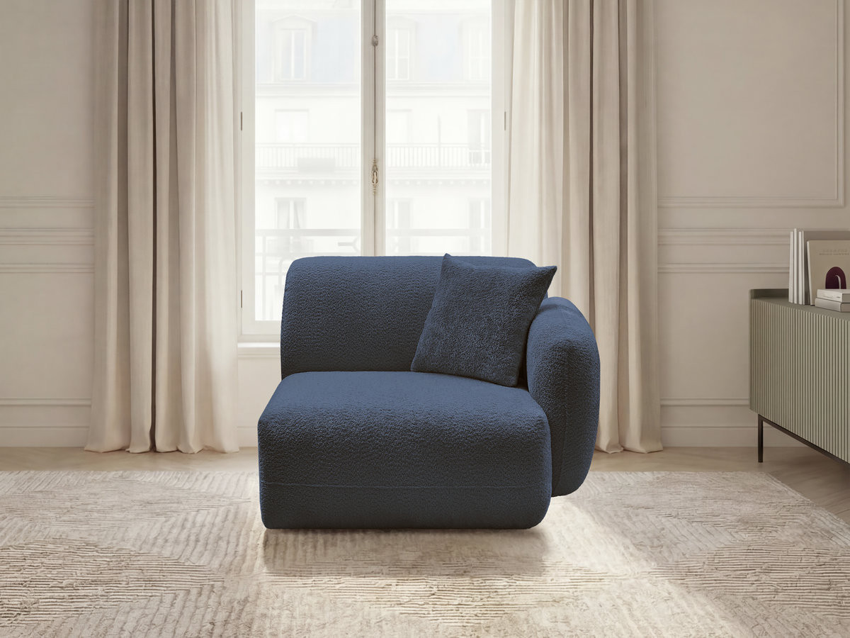 Bobochic Anda Sofamodul 1-Sitzer 104 × 103 cm Chenille Dunkelblau Ecke rechts