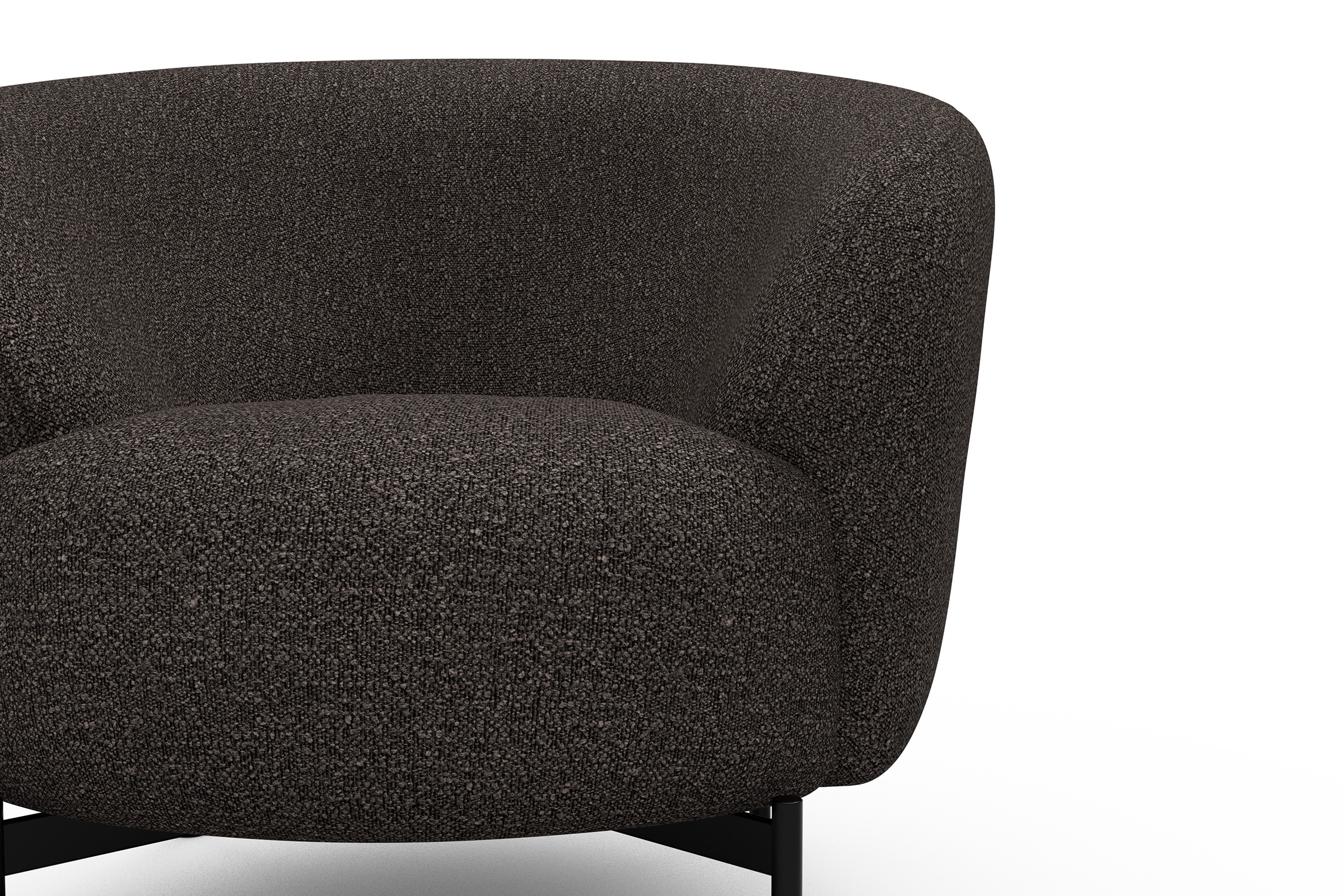 Sessel Ronda X-Metallgestell Schwarz Boucle-Taupe