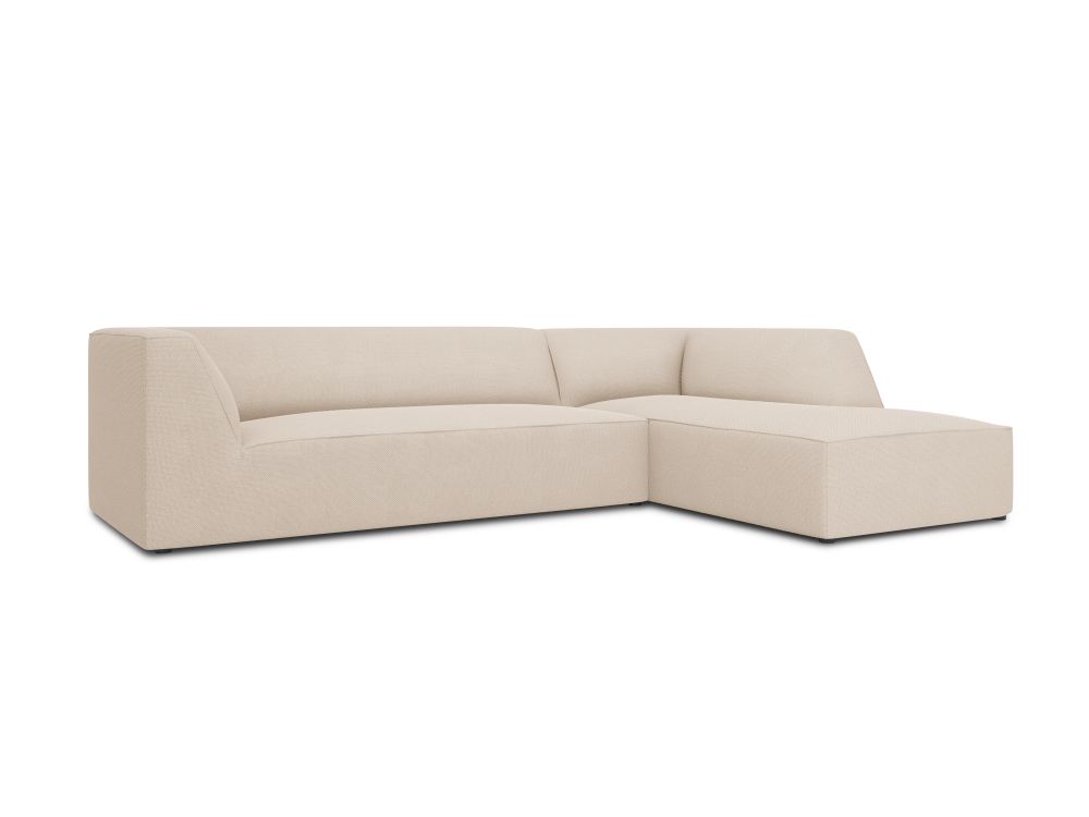 Cosmopolitan Design Ecksofa Siena 4-Sitzer Strukturierter Stoff Ottawa Beige Rechts