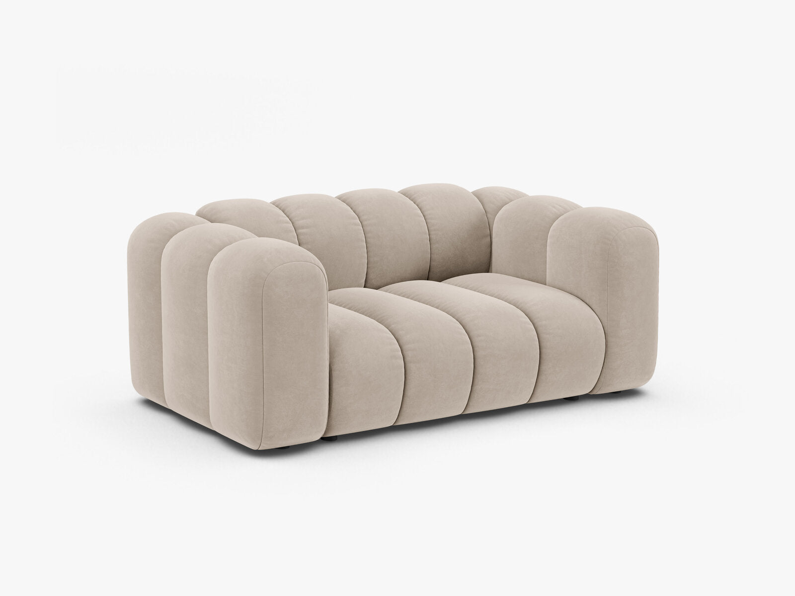 Micadoni Sofa Lupine 2-Sitzer kleine Version Samt Salvador Beige