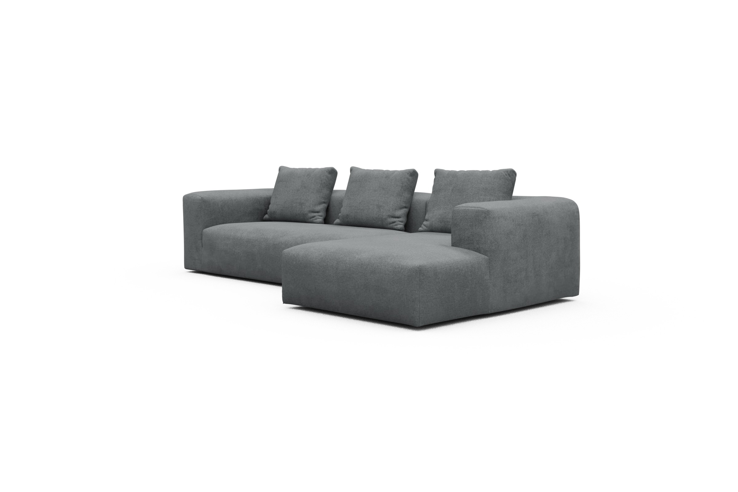 Ecksofa Fred Chaiselongue rechts mit 2,5-Sitzer Casone-Gravel-Grey