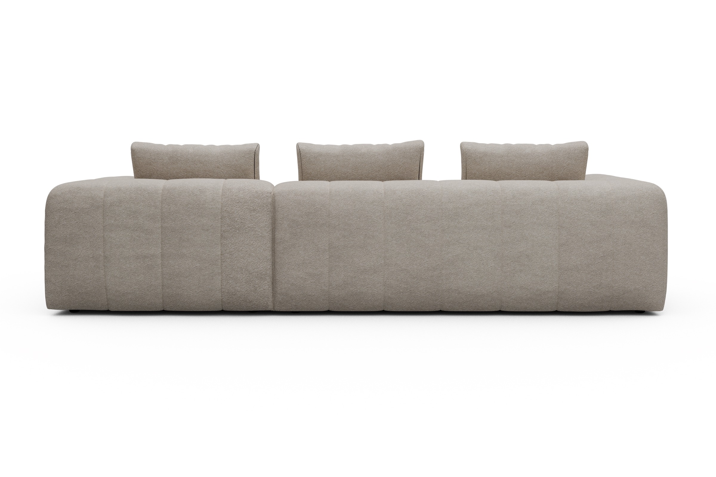 Ecksofa Hugo 2,5-Sitzer Armlehne links mit Chaiselongue Aivi-Lace-Beige