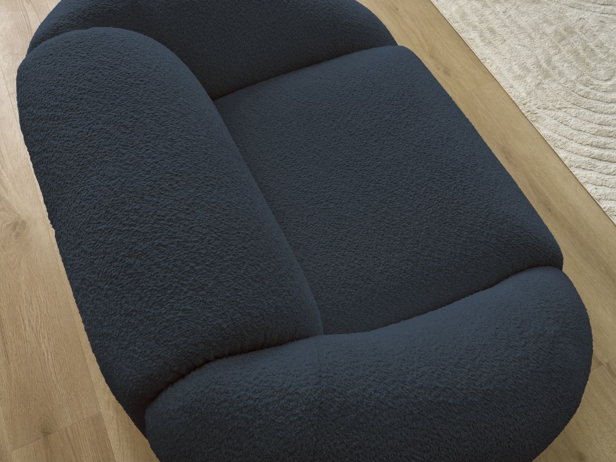 Bobochic Tina Sessel Bouclé-Stoff Dunkelblau
