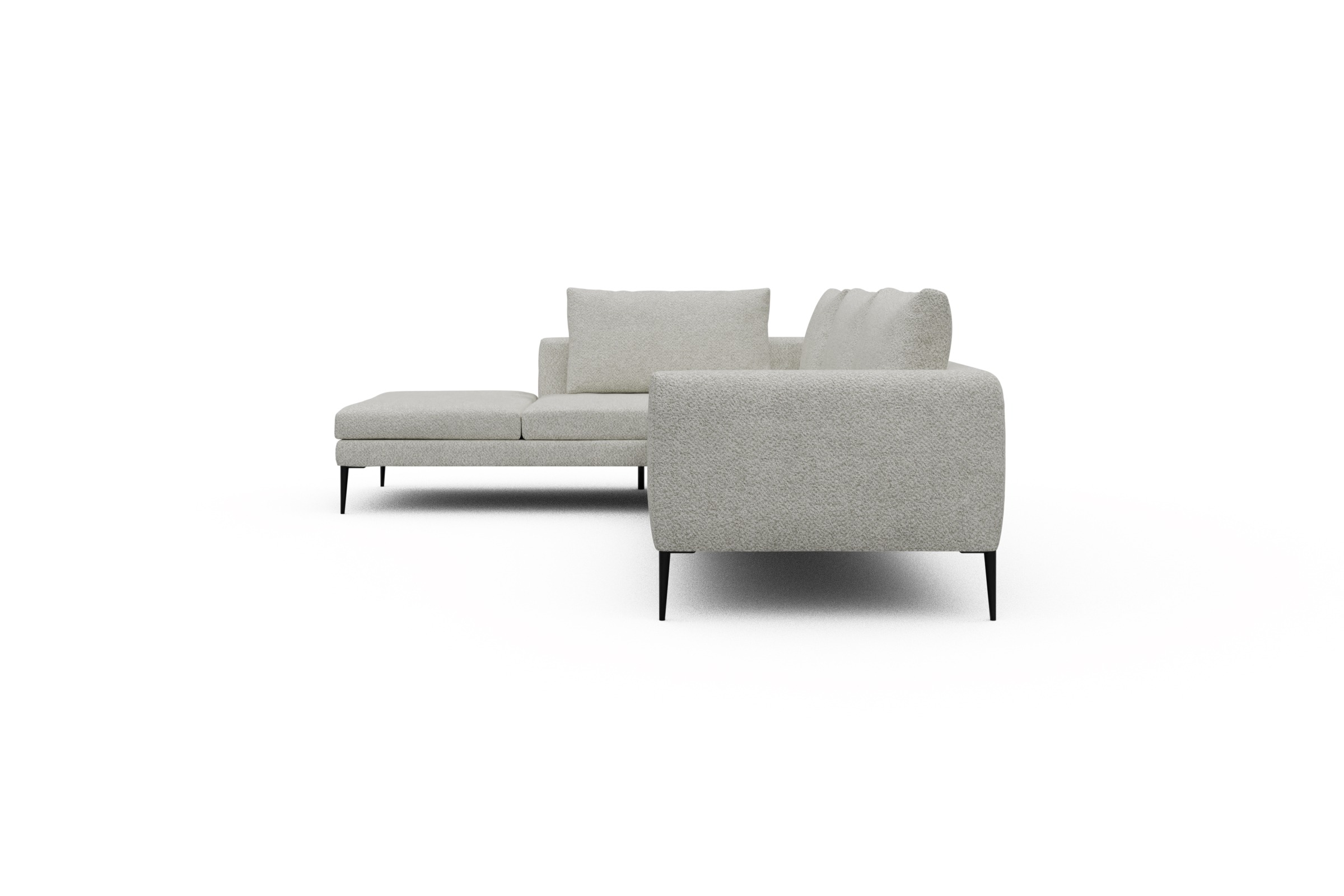 Ecksofa Paul Relax-Ecke rechts mit 3-Sitzer Vanora-Warm-Sand