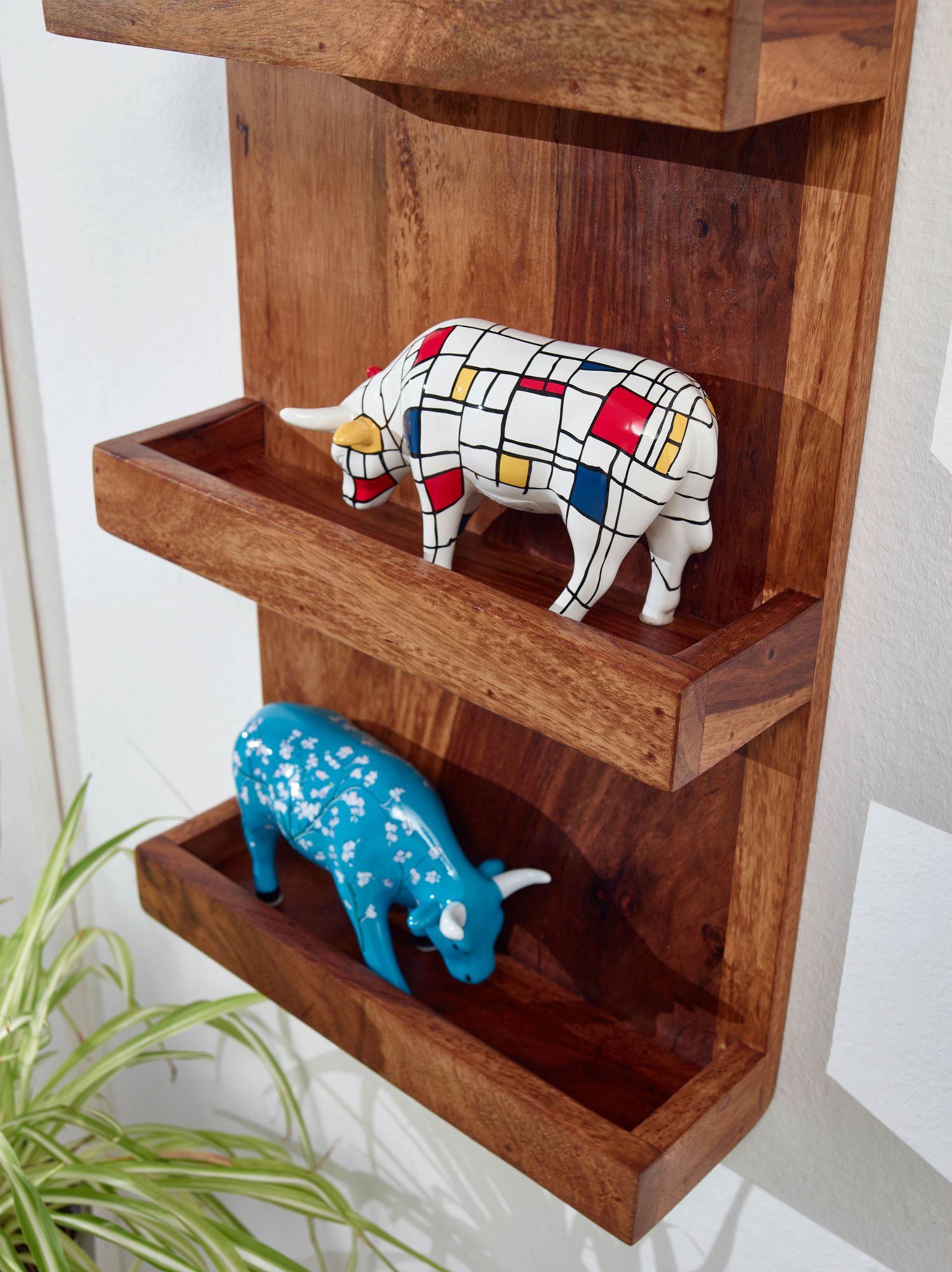 Wandregal Melstadur Massivholz Dunkelbraun 30 × 10 × 80 cm