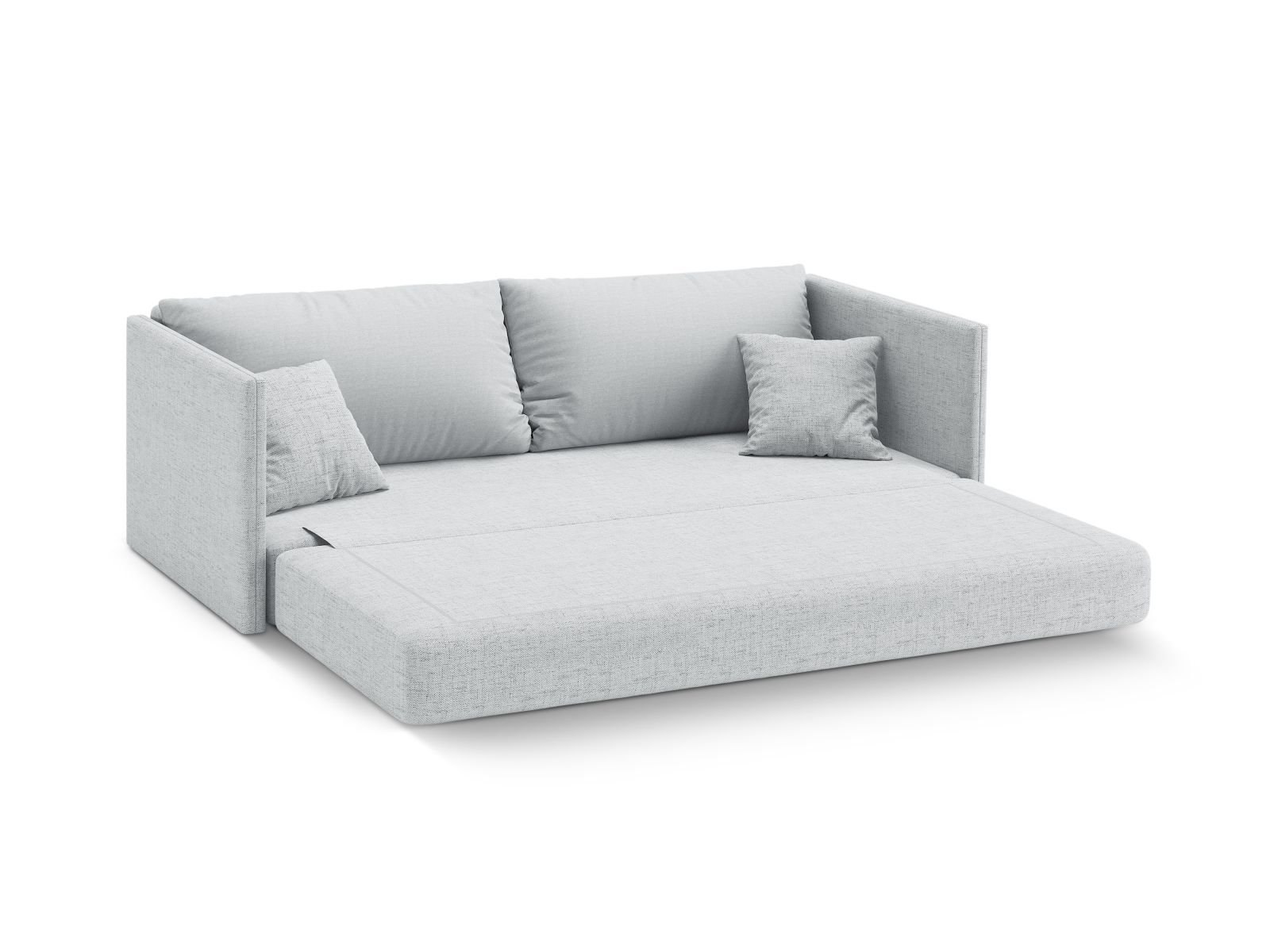 Cosmopolitan Design Schlafsofa Shannon 3-Sitzer Strukturierter Stoff Moly Hellgrau