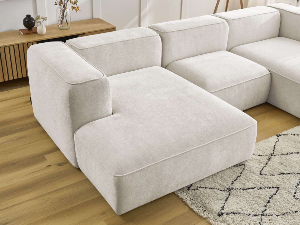 Bobochic Zephyr Wohnlandschaft Strukturstoff Weiß