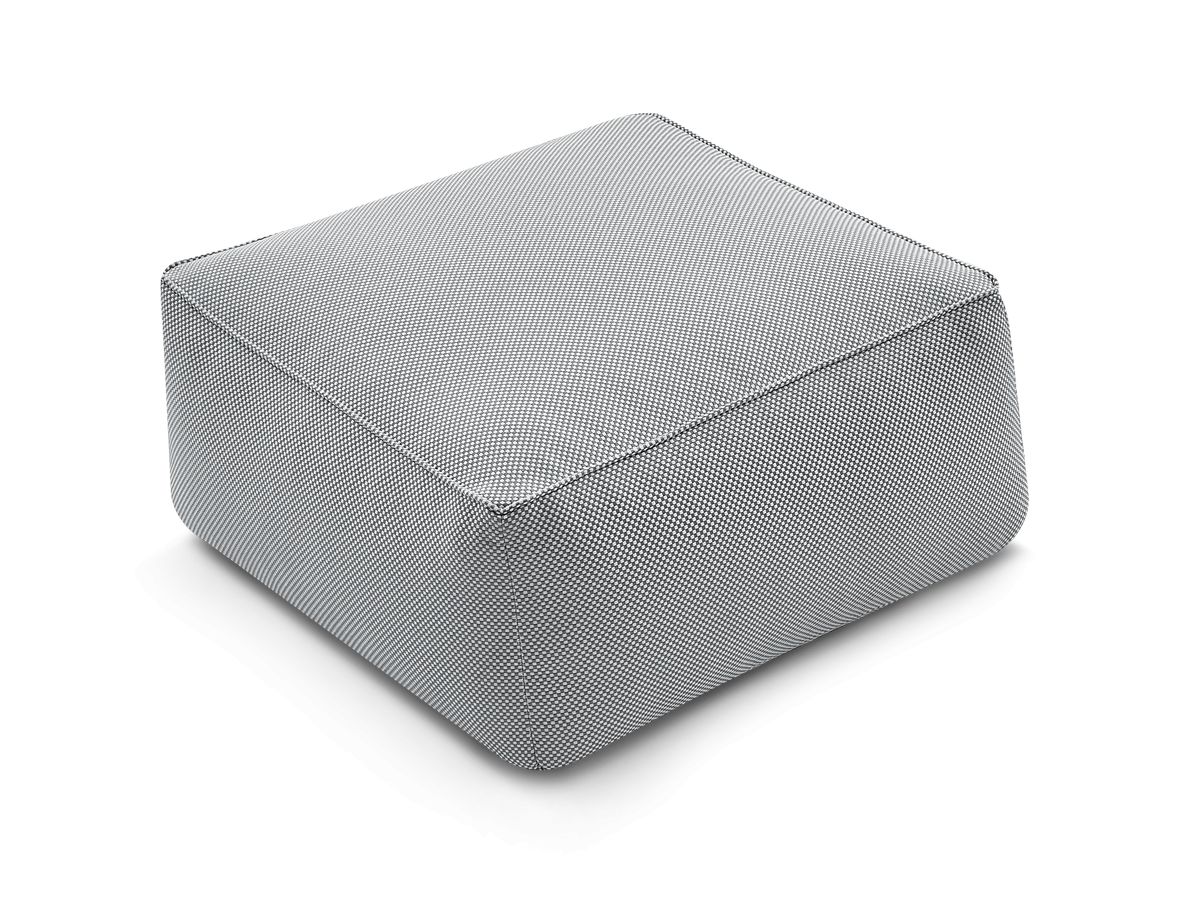 Bobochic Riviera Pouf 80 × 80 cm Melange-Stoff Hellgrau