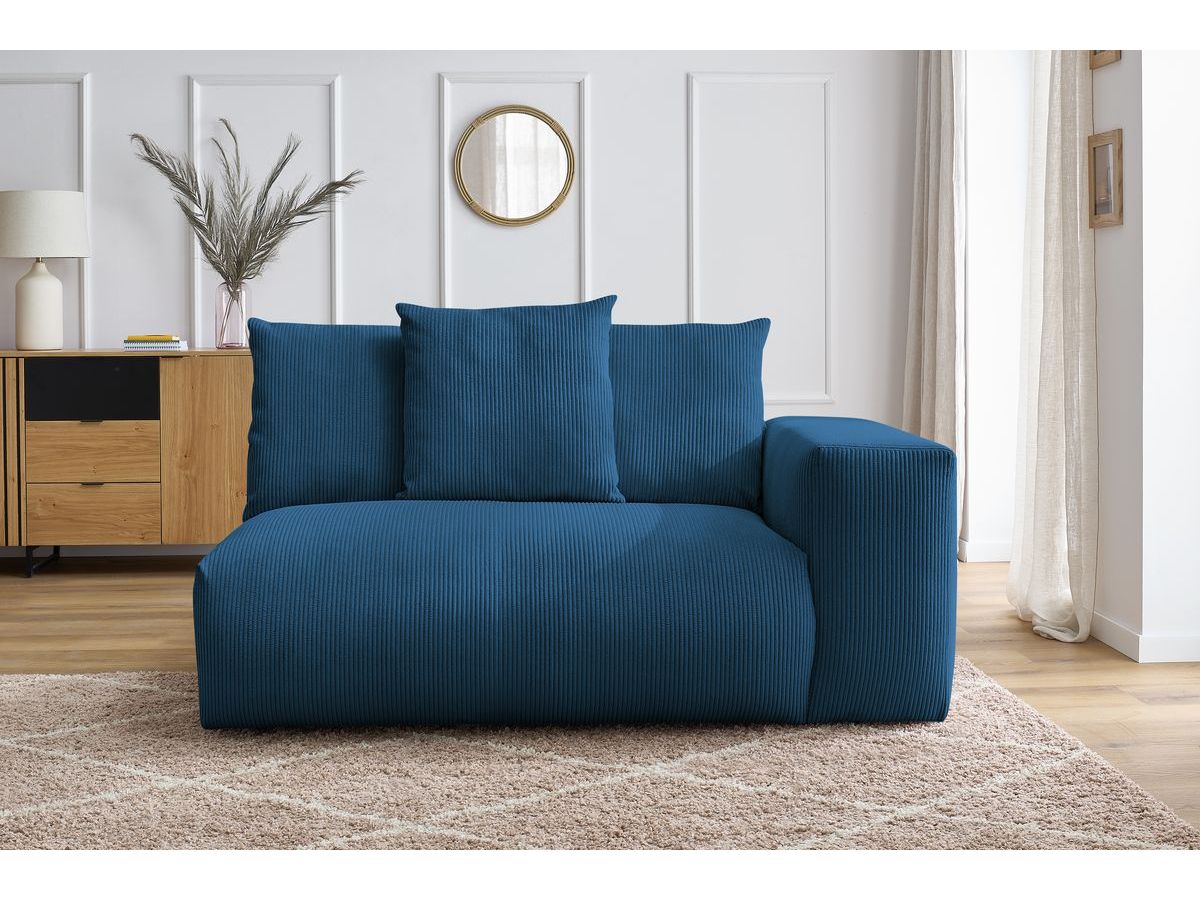 Bobochic Voltaire Sofamodul 2-Sitzer 178 × 100 cm Cordsamt Dunkelblau Ecke rechts