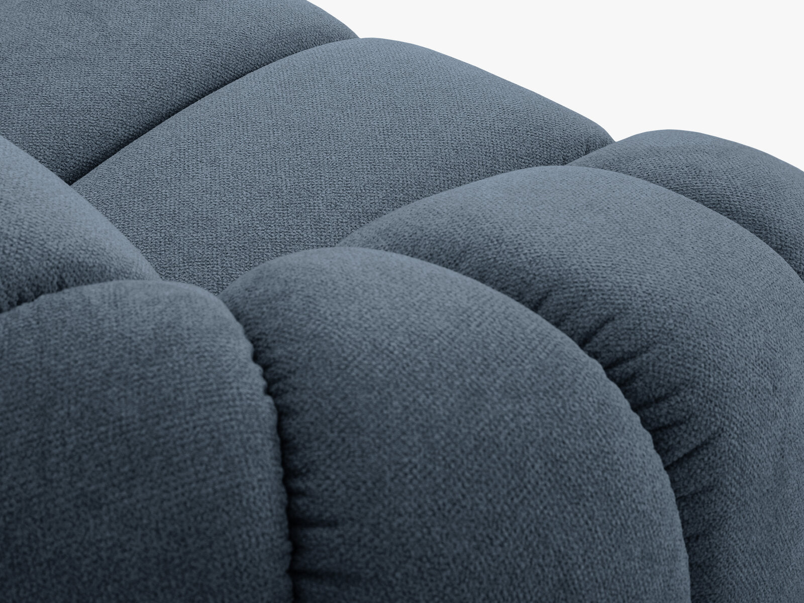 Micadoni Sofa Diana 3-Sitzer Strukturierter Samt Bubble Jeansblau