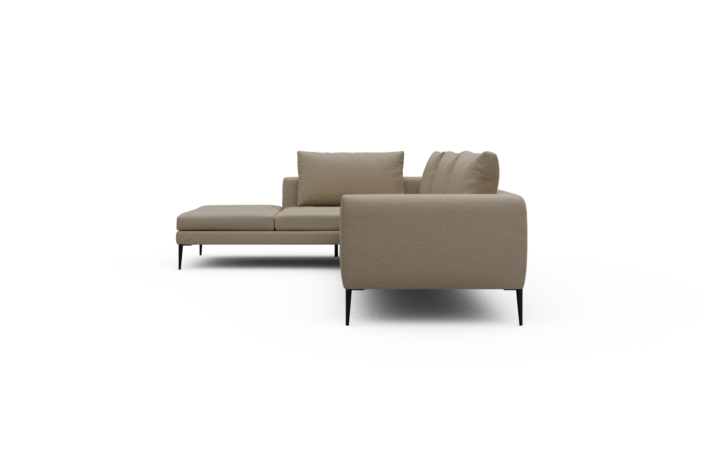 Ecksofa Paul Relax-Ecke rechts mit 3-Sitzer Satya-Natural