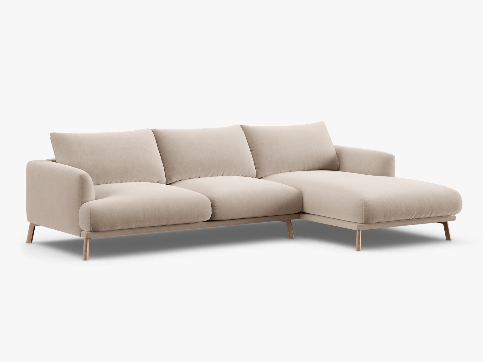 Micadoni Ecksofa Naomi 4-Sitzer Rechts Samt Salvador Beige