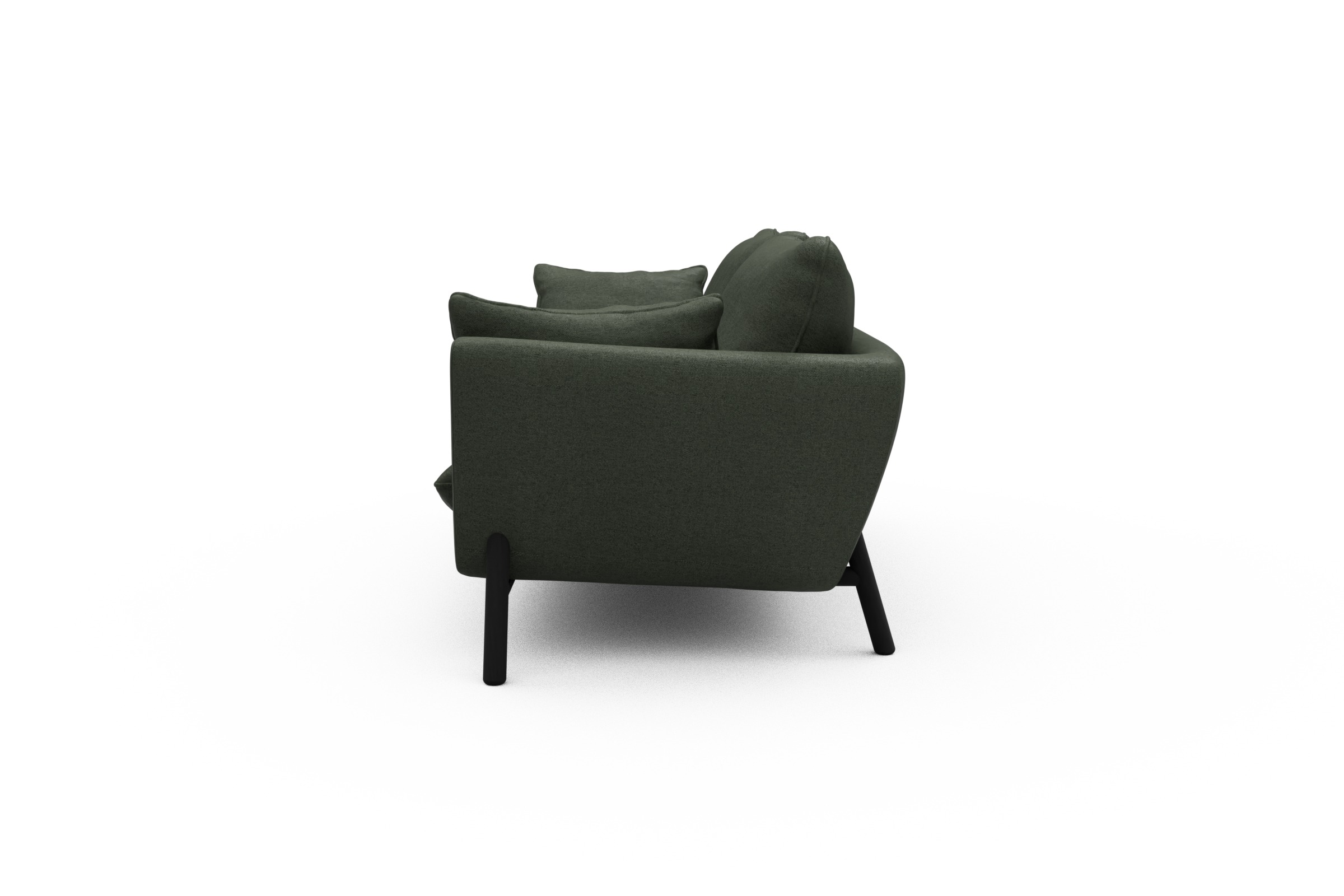 Sofa Emil 3-Sitzer Beinfarbe Eiche Schwarz Denari-Forest-Green