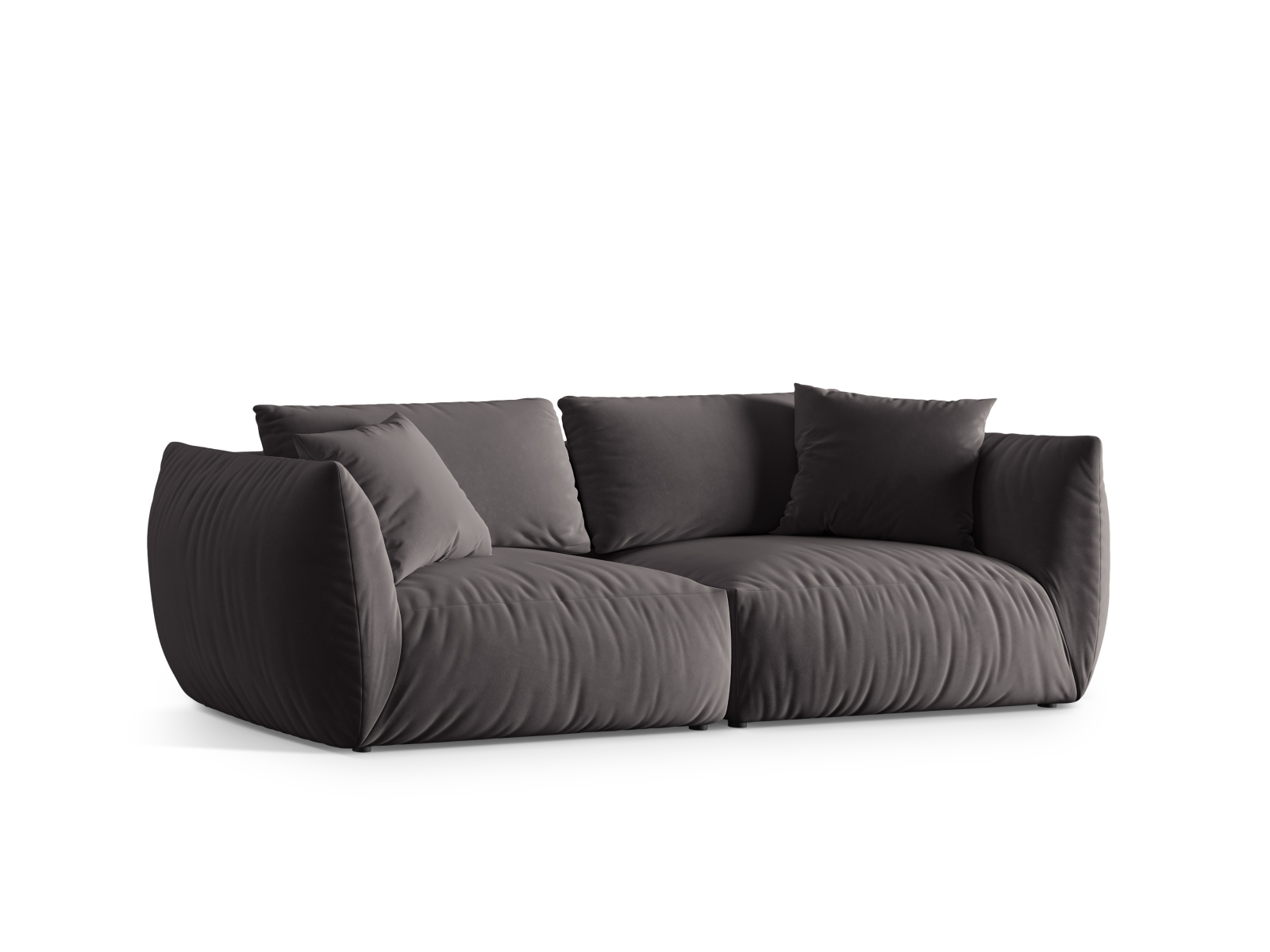 Micadoni Sofa Chris 4-Sitzer Samt Dunkelgrau