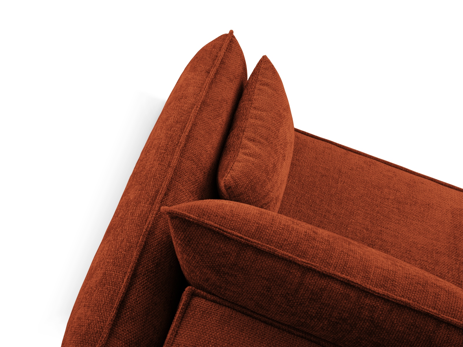 Micadoni Ecksofa Kaelle 4-Sitzer mit Schlaffunktion Links Chenille Terrakotta