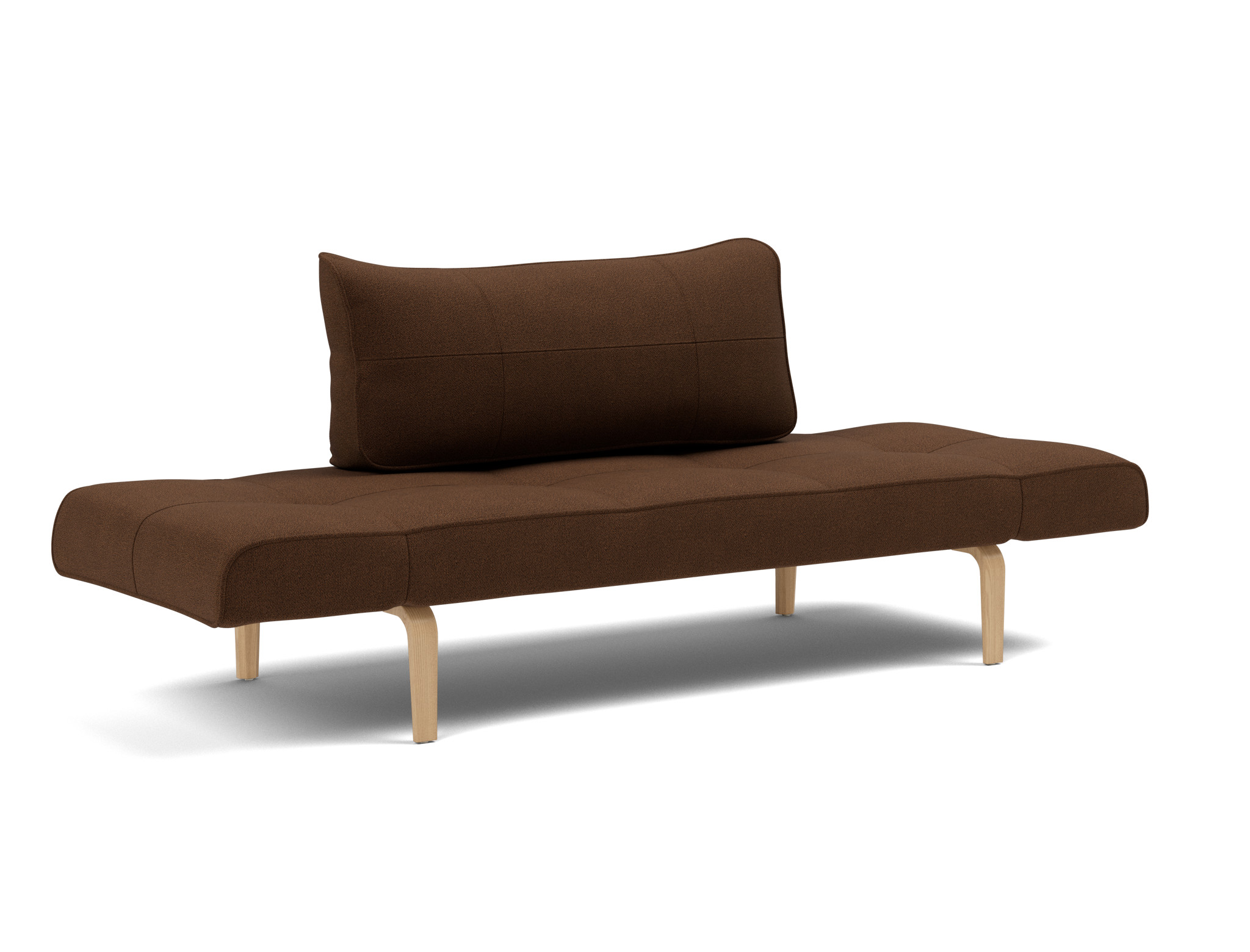 Tagesbett Zeal Strukturierter Stoff Taura 359-Cappuccino Beine Bow Eiche