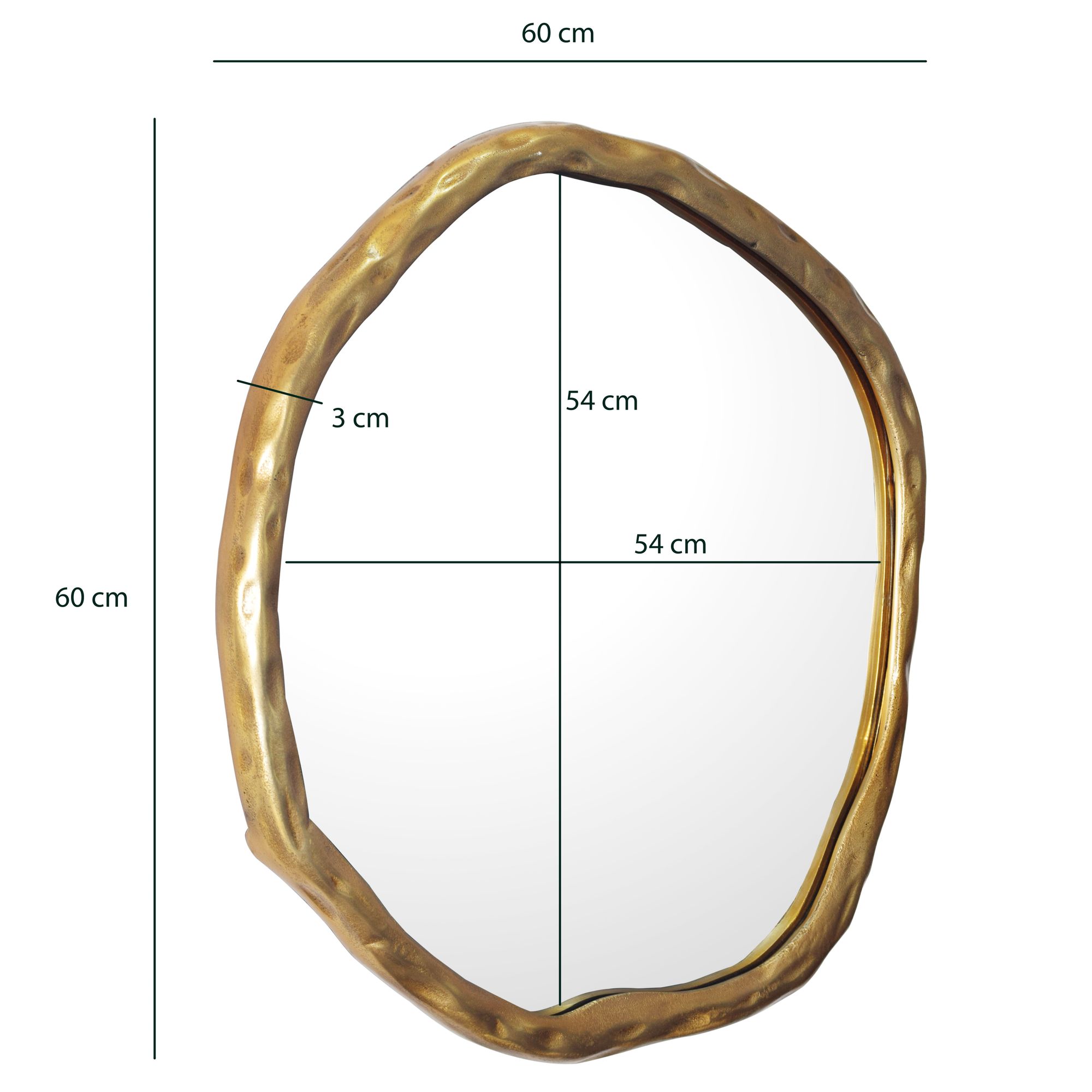 Wandspiegel Risor Gold 60 × 3 × 60 cm