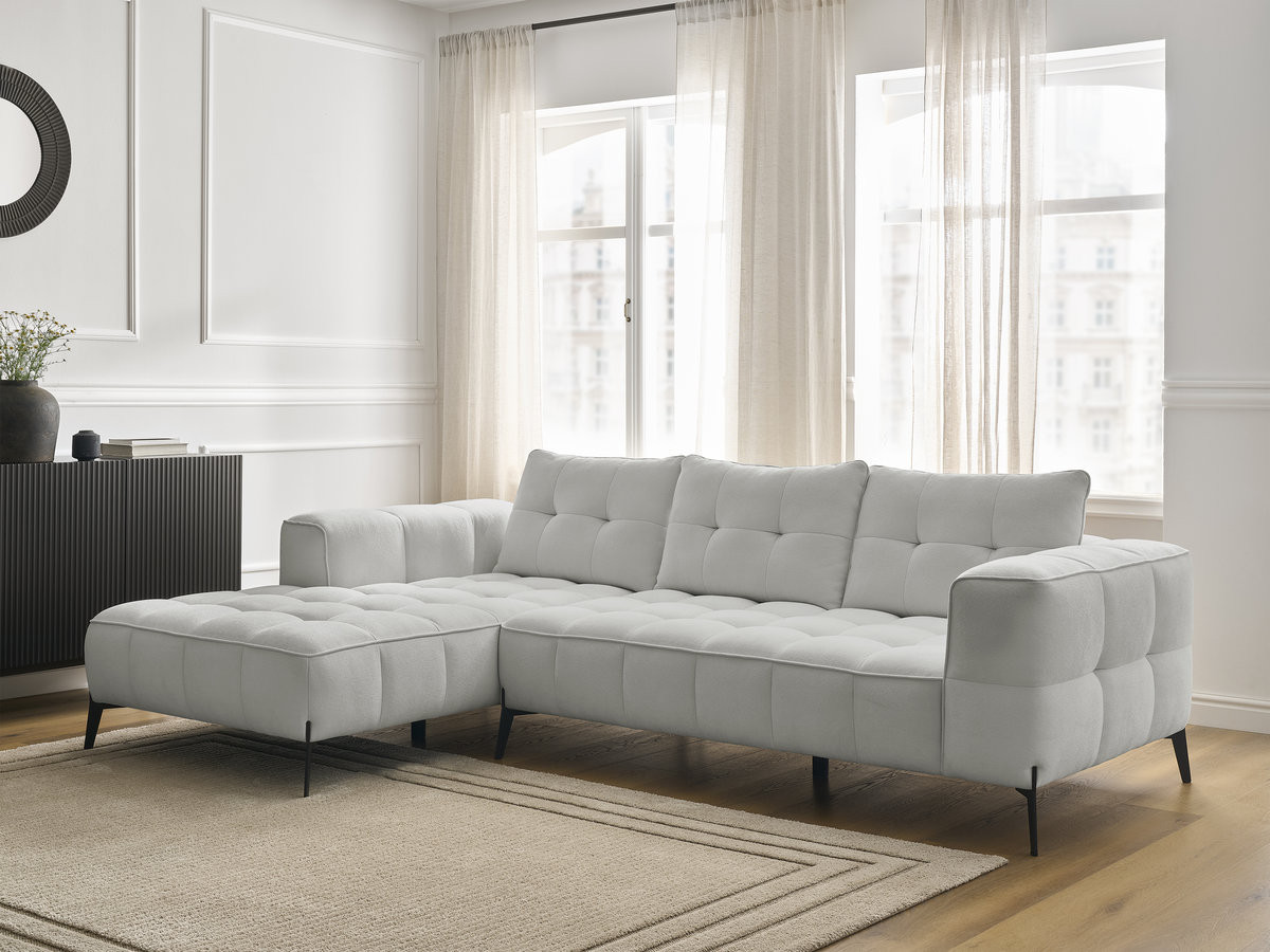 Bobochic Anis Ecksofa Strukturstoff Hellgrau Ecke links