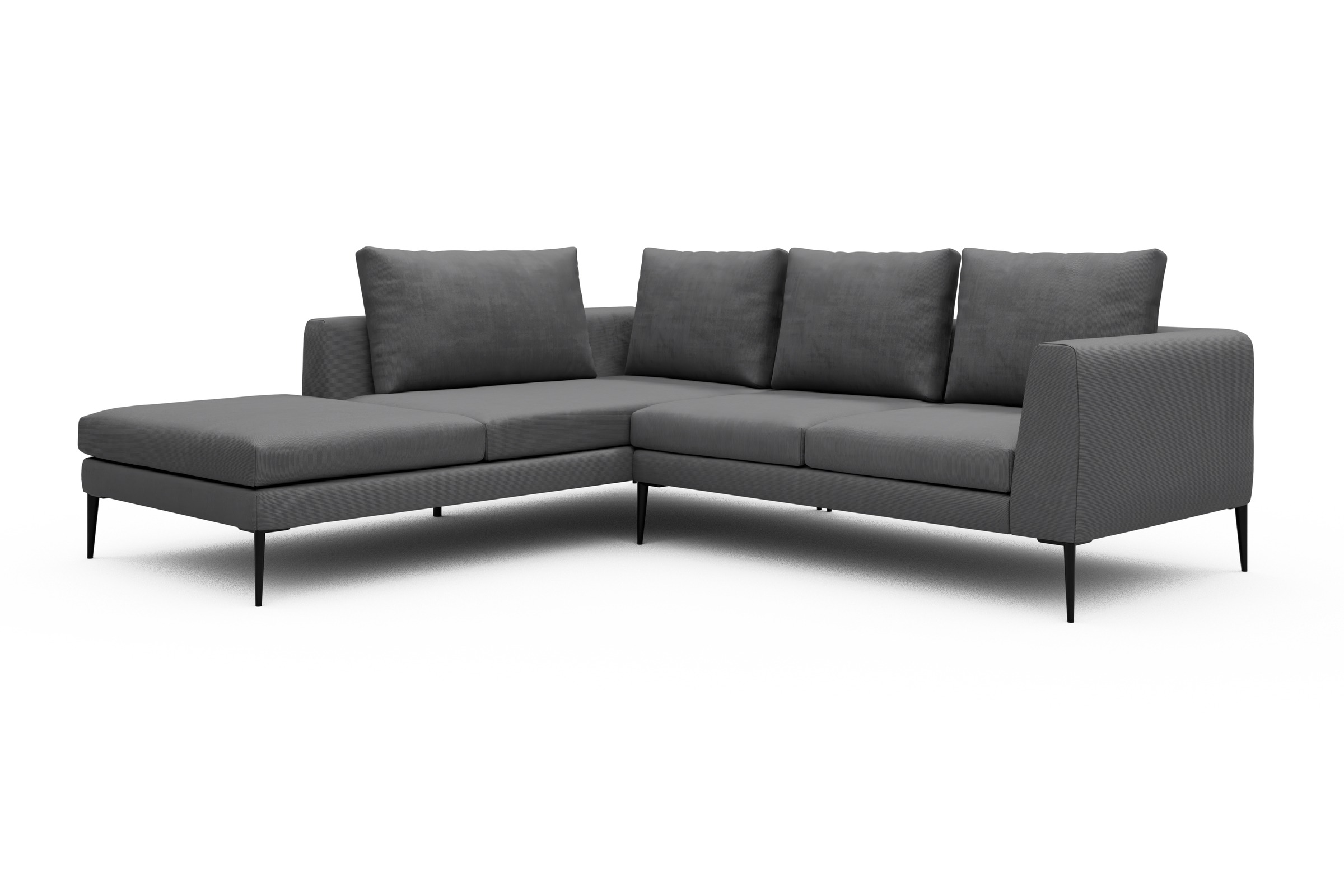 Ecksofa Paul Relax-Ecke links mit 2-Sitzer Cordufine-Grey