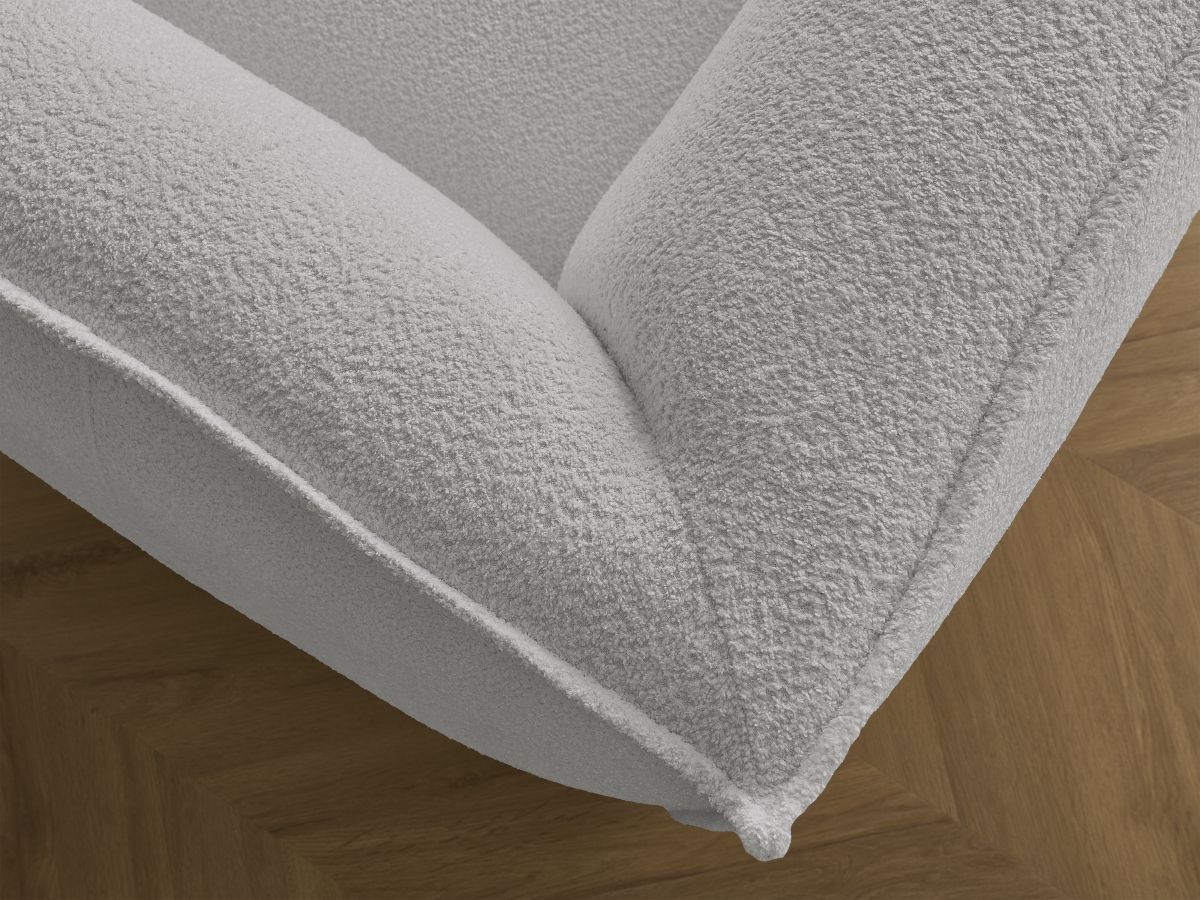 Bobochic Giorgia Sofa 3-Sitzer Bouclé-Stoff Hellgrau