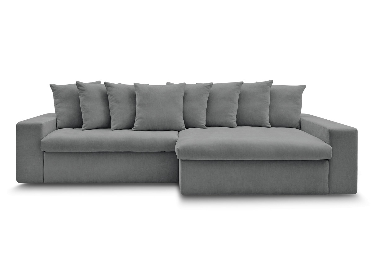 Bobochic Enore Ecksofa 330 × 100 cm Stoff Dunkelgrau Ecke rechts