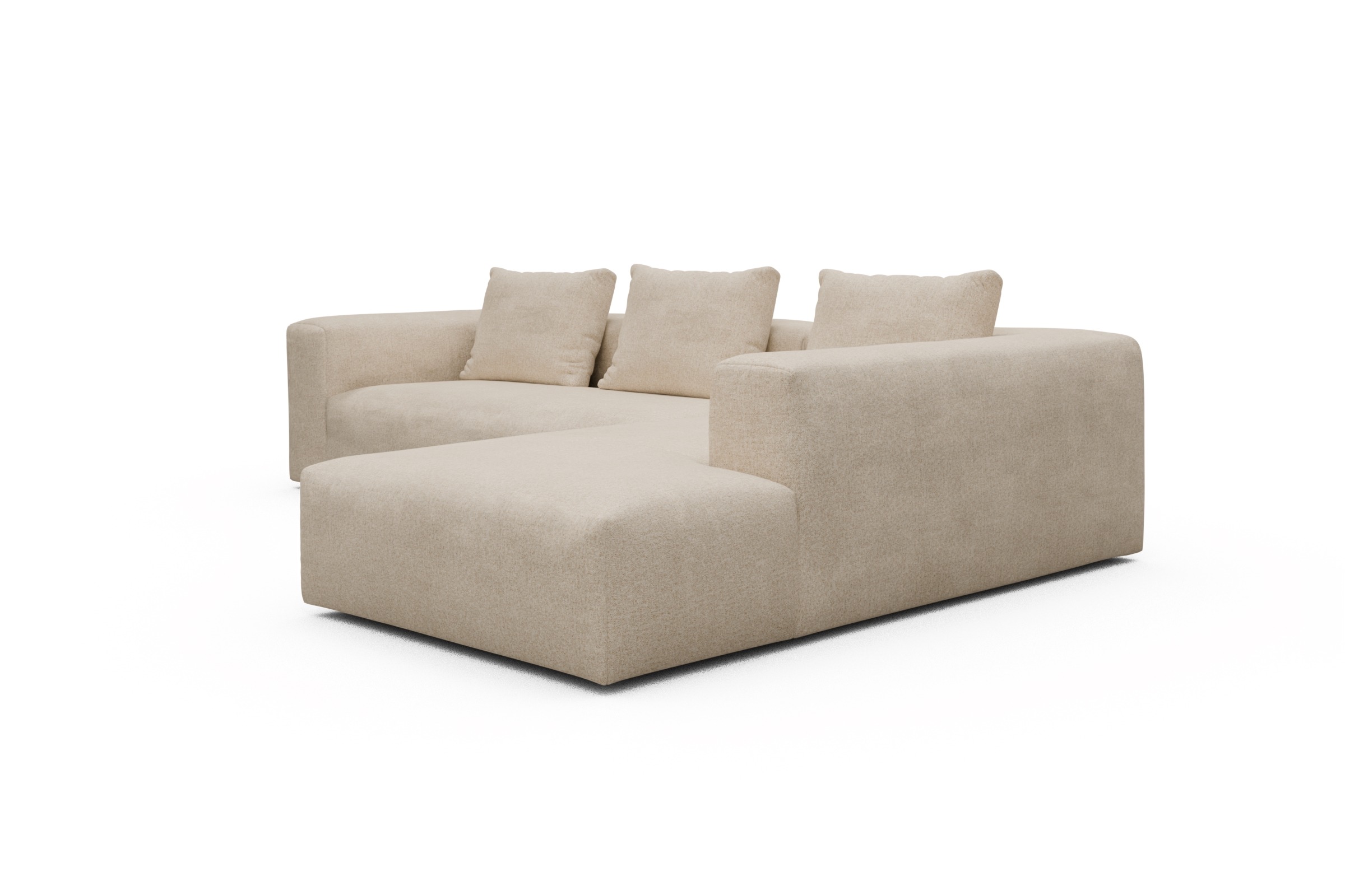 Ecksofa Fred Relax-Ecke rechts mit 2,5-Sitzer Casone-Natural-Beige
