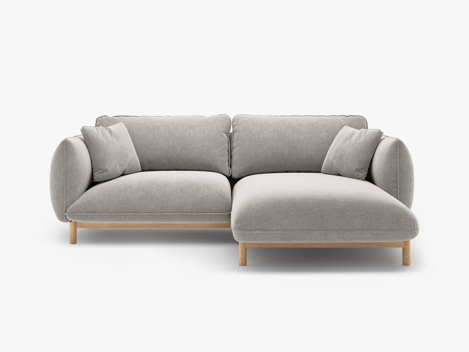 Micadoni Ada Ecksofa 3-Sitzer Rechts Strukturierter Stoff Wind Hellgrau