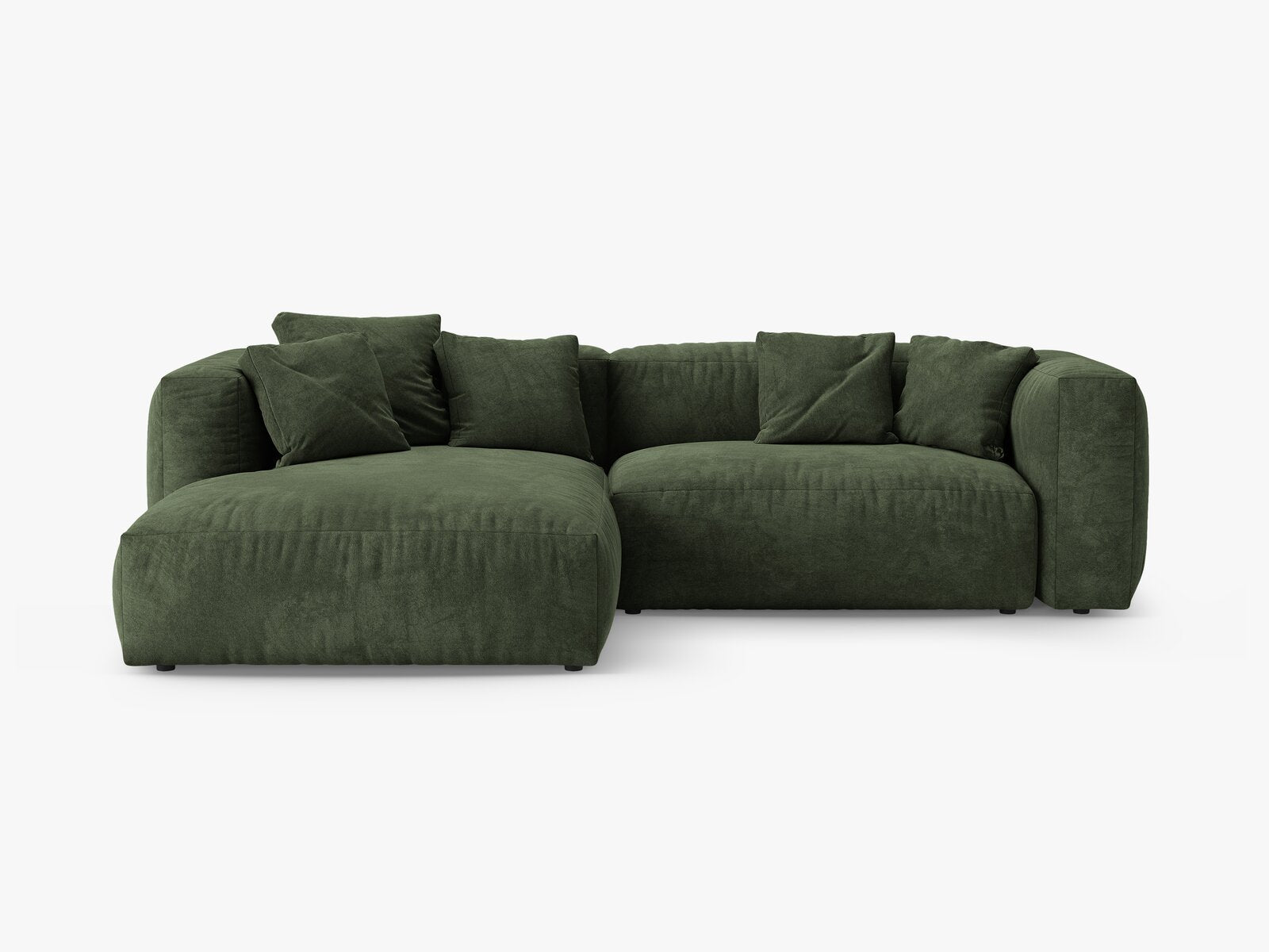 Micadoni Martina Ecksofa 4-Sitzer mit Schlaffunktion Links Samt Vogue Grün