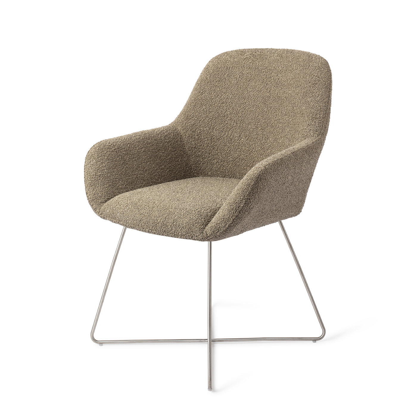Jesper Home Esszimmerstuhl Kushi Moss Meadow Cross Stahl