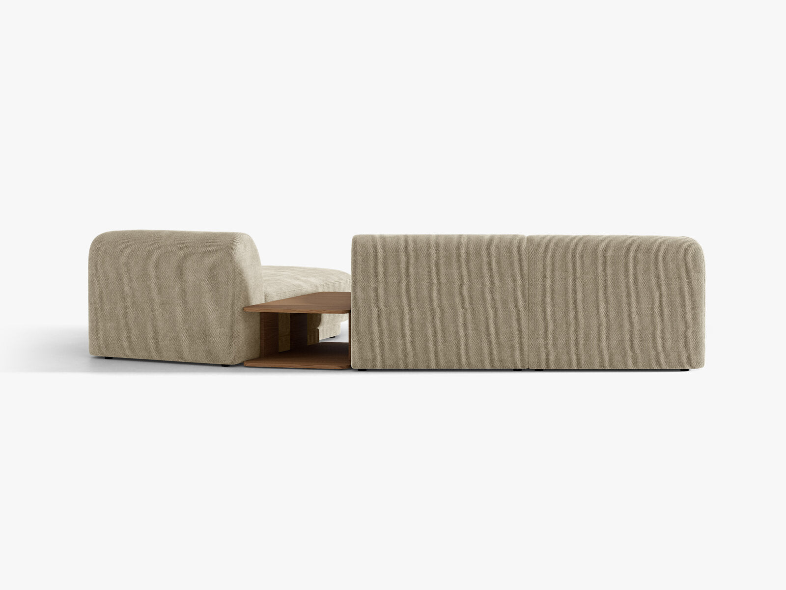 Micadoni Modulares Sofa Miley mit Recamiere 3-Sitzer Rechts Chenille Eden Dunkelbeige