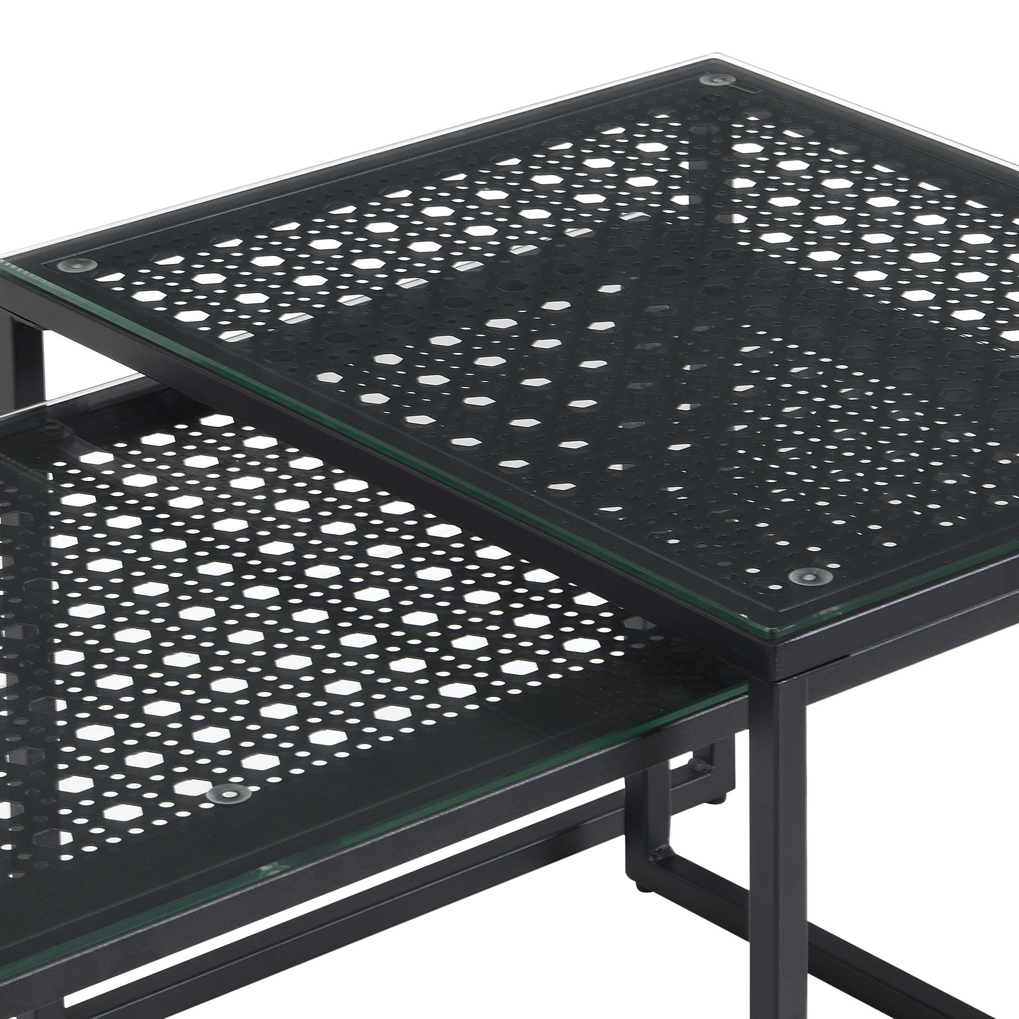 Satztisch 2er-Set Kabelvag Glas Schwarz 100 × 40 × 35 cm