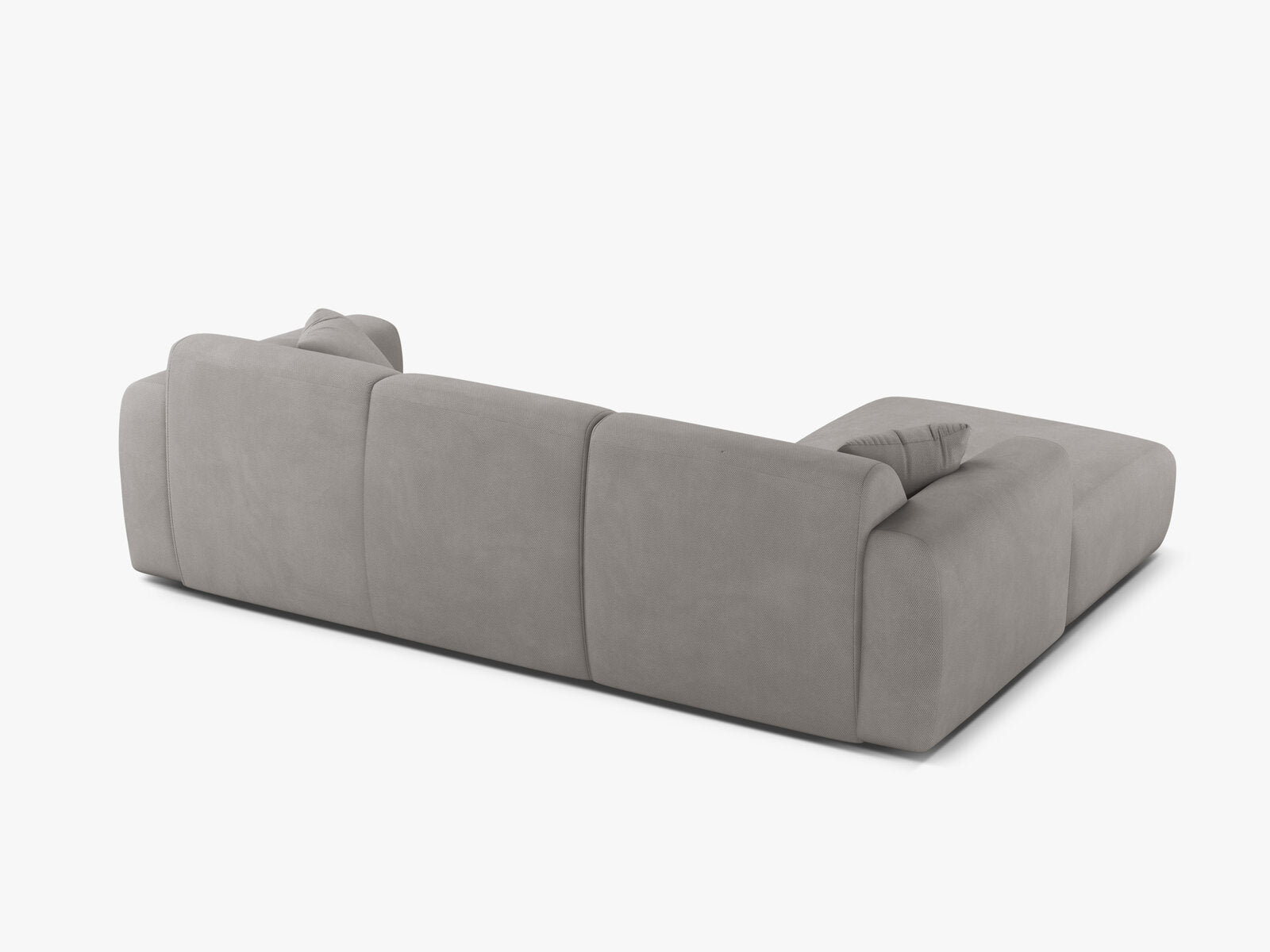 Micadoni Ecksofa Molino 4-Sitzer Links Strukturierter Stoff Rebel Hellgrau