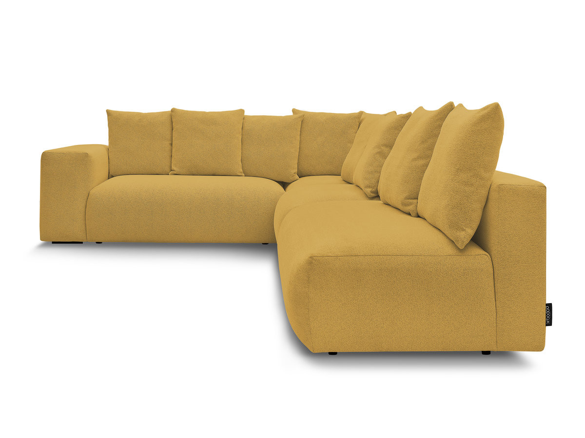 Bobochic Voltaire Ecksofa 322 × 268 cm Melange-Stoff Gelb Ecke links