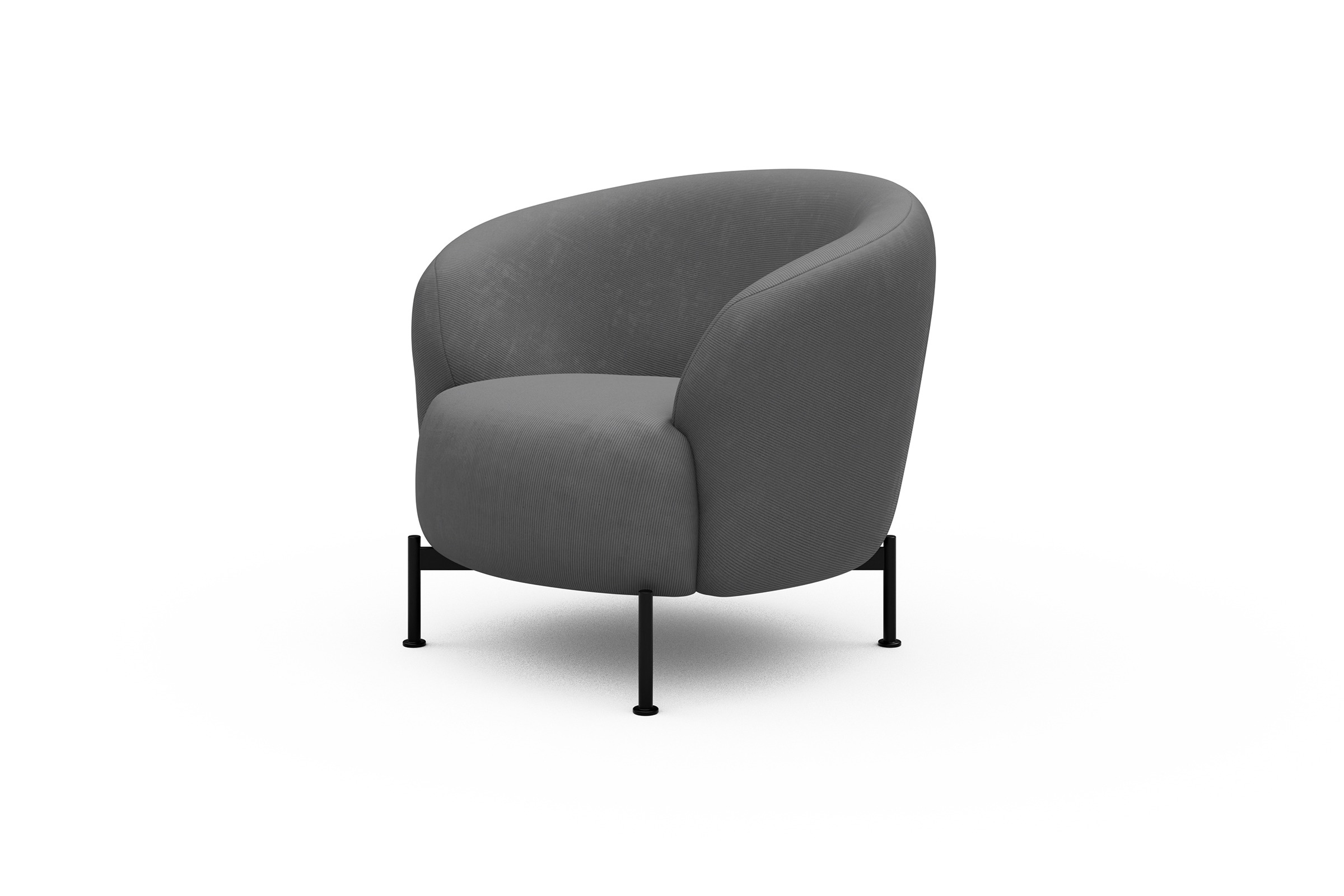Sessel Ronda X-Metallgestell Schwarz Cordufine-Grey