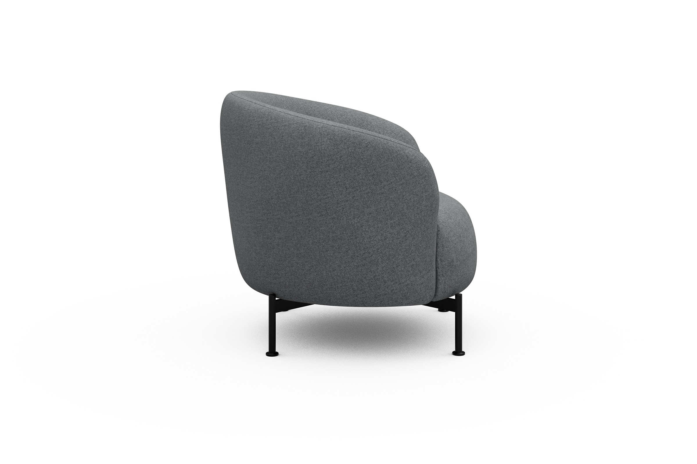 Sessel Ronda X-Metallgestell Schwarz Casone-Gravel-Grey