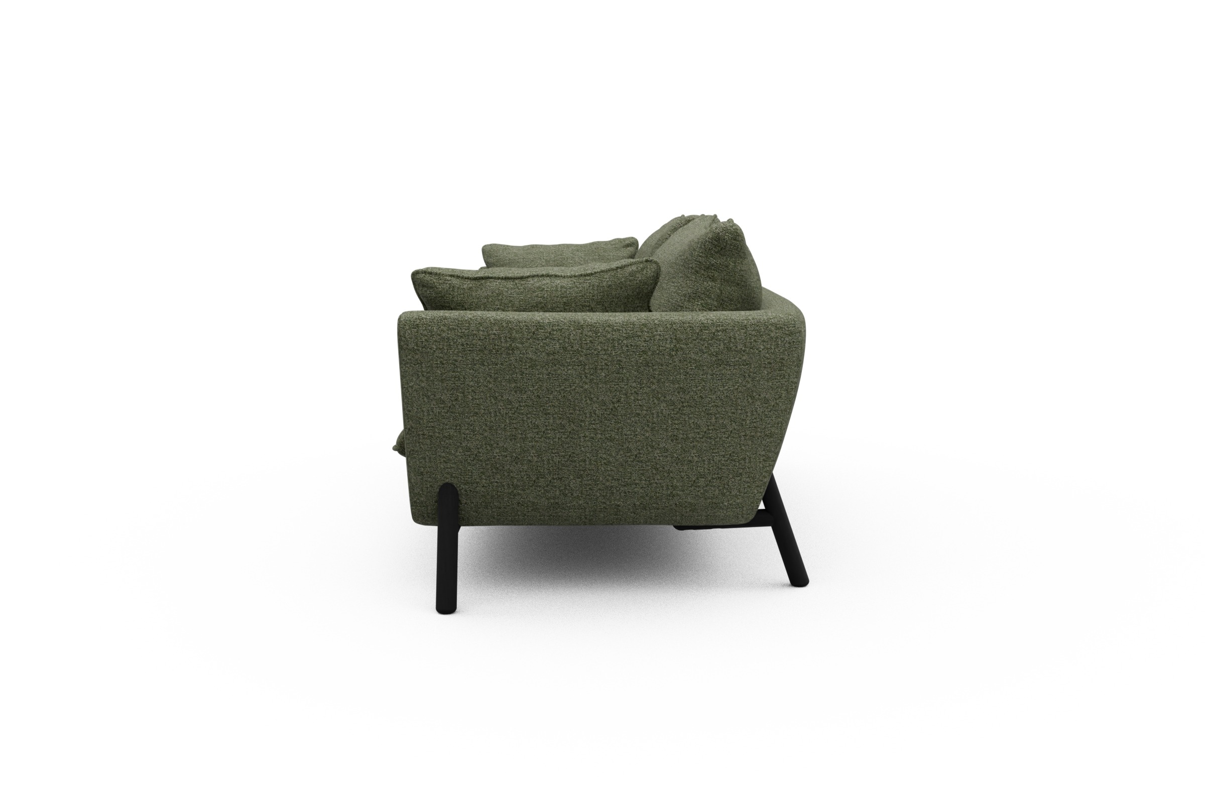 Sofa Emil PREMIUM 3-Sitzer Beinfarbe Eiche Schwarz Carreno-Vivid-Green