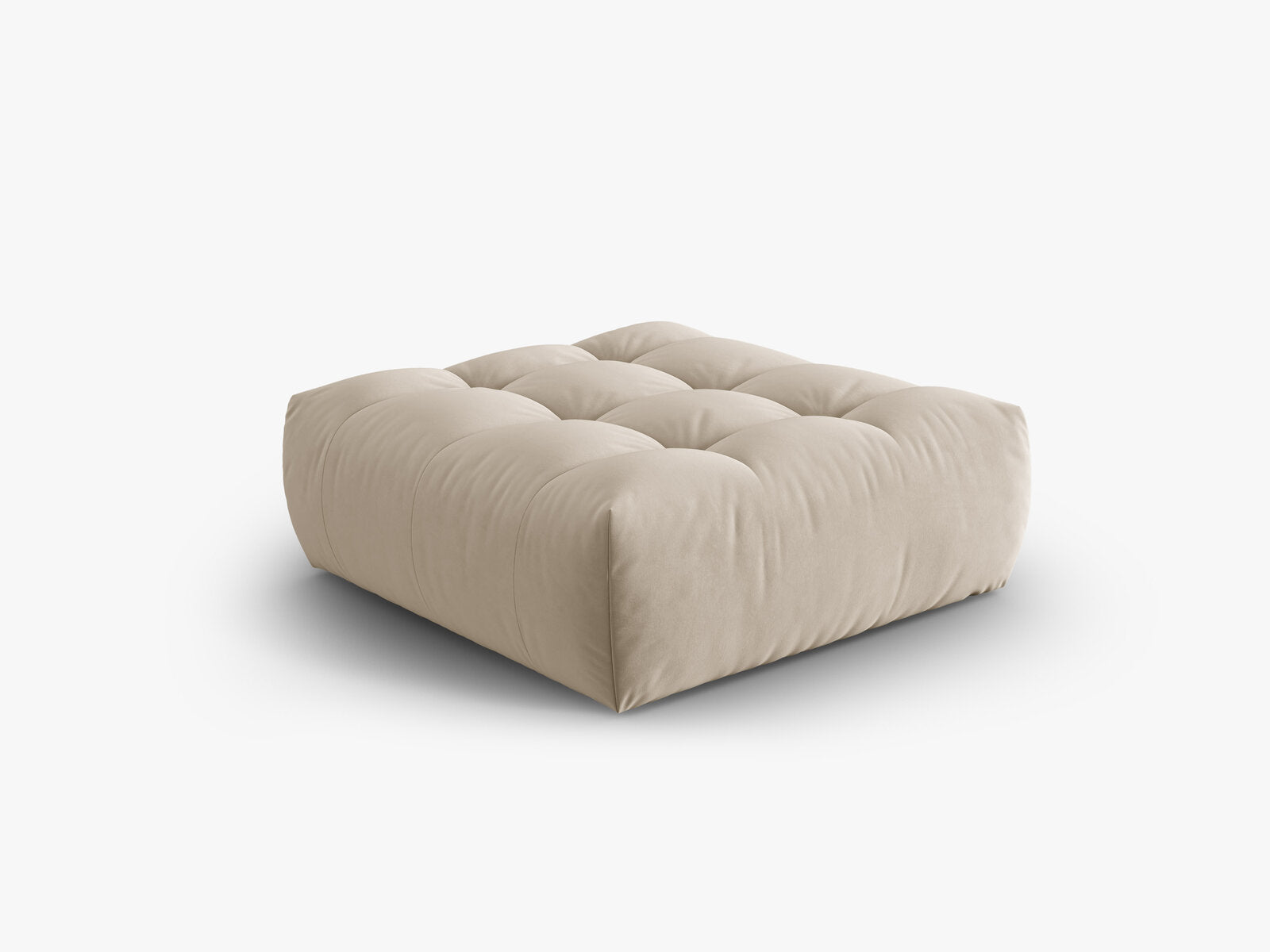 Micadoni Hocker Bloom 1-Sitzer Samt Ecru