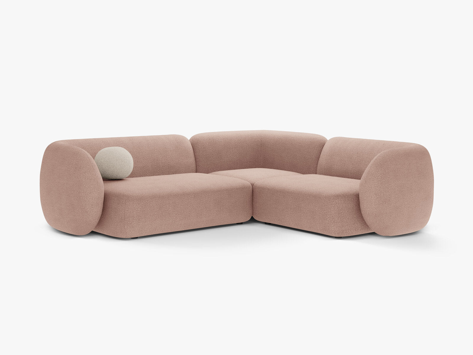 Micadoni Ecksofa Kate 4-Sitzer Rechts Boucle Puderrosa